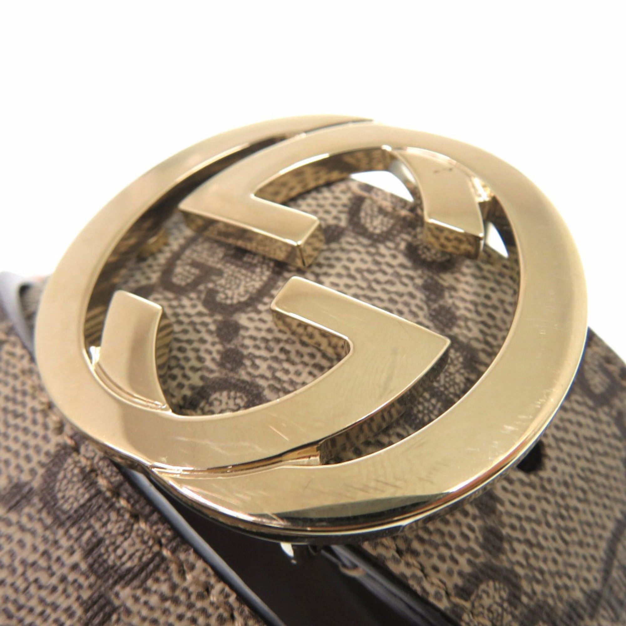 Gucci Excellent condition Gucci GG buckle belt 370543 leather beige 1779 Size ONE SIZE - 4 Thumbnail