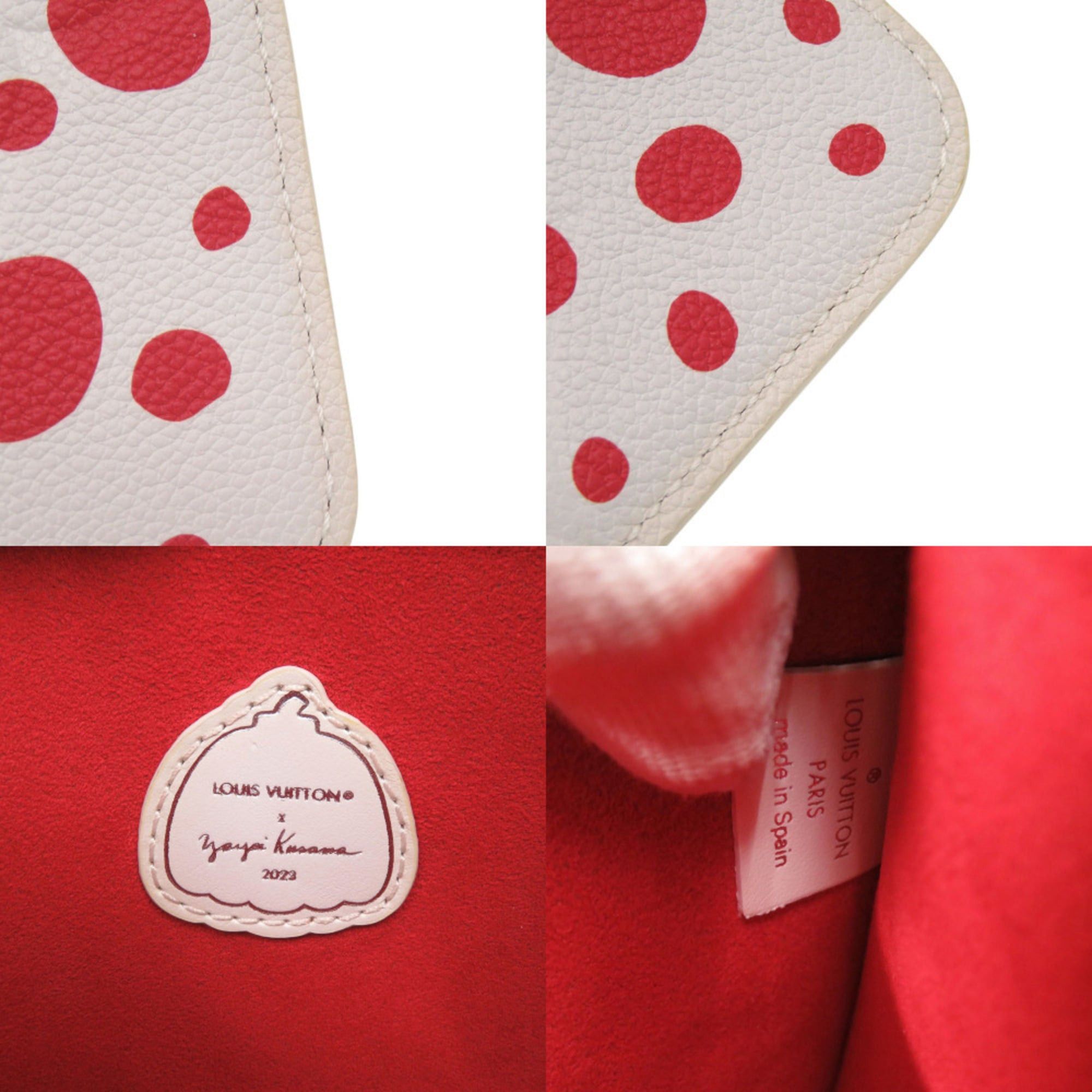 Louis Vuitton Excellent condition Louis Vuitton Neverfull Pouch Infinity Dot Yayoi Kusama White and Red Leather LV 1633 Size ONE SIZE - 5 Thumbnail