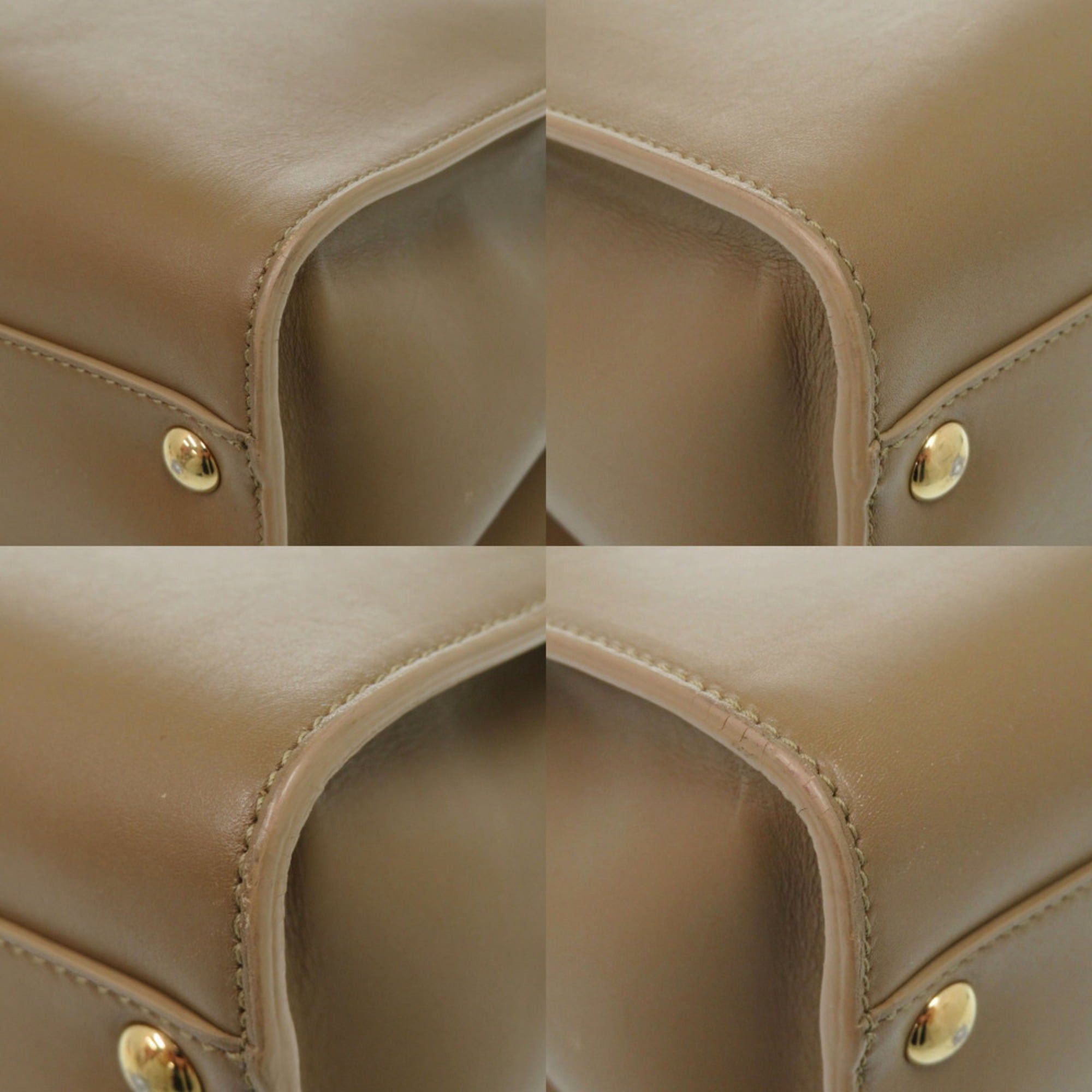 Salvatore Ferragamo Salvatore Ferragamo Gancini Brown Leather Handbag 0646 Size ONE SIZE - 4 Thumbnail