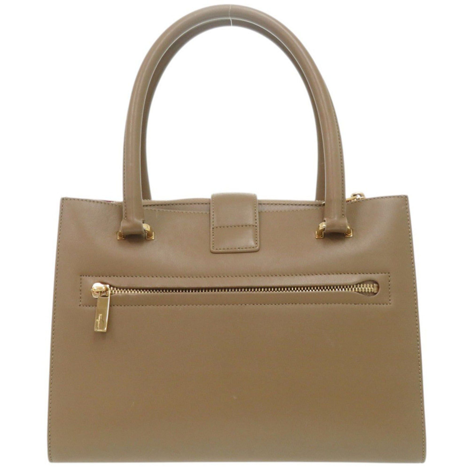 Salvatore Ferragamo Salvatore Ferragamo Gancini Brown Leather Handbag 0646 Size ONE SIZE - 2 Thumbnail