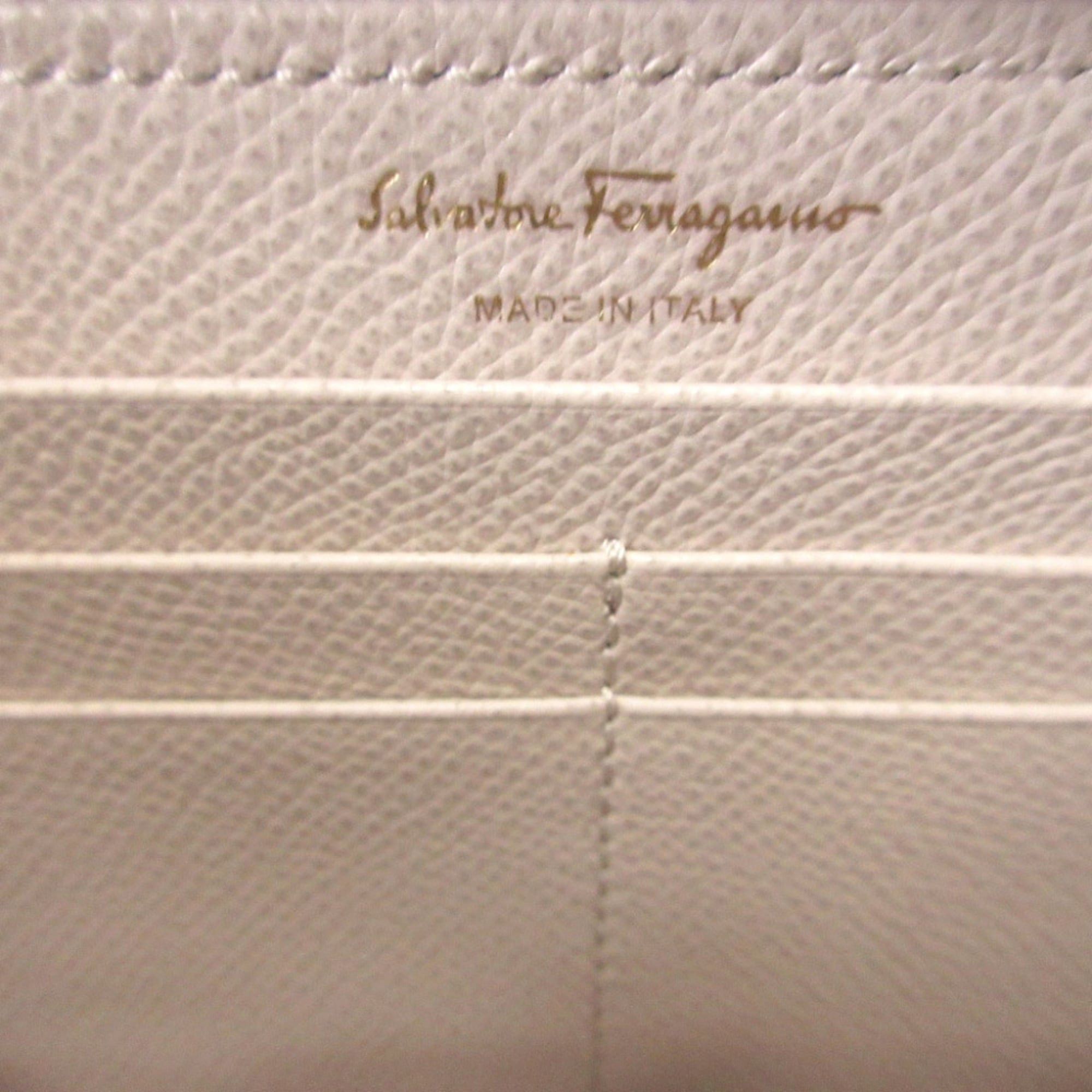 Salvatore Ferragamo Like new Salvatore Ferragamo Gancini leather ivory JASMINE FLOW round zip long wallet 0562 Size ONE SIZE - 8 Thumbnail