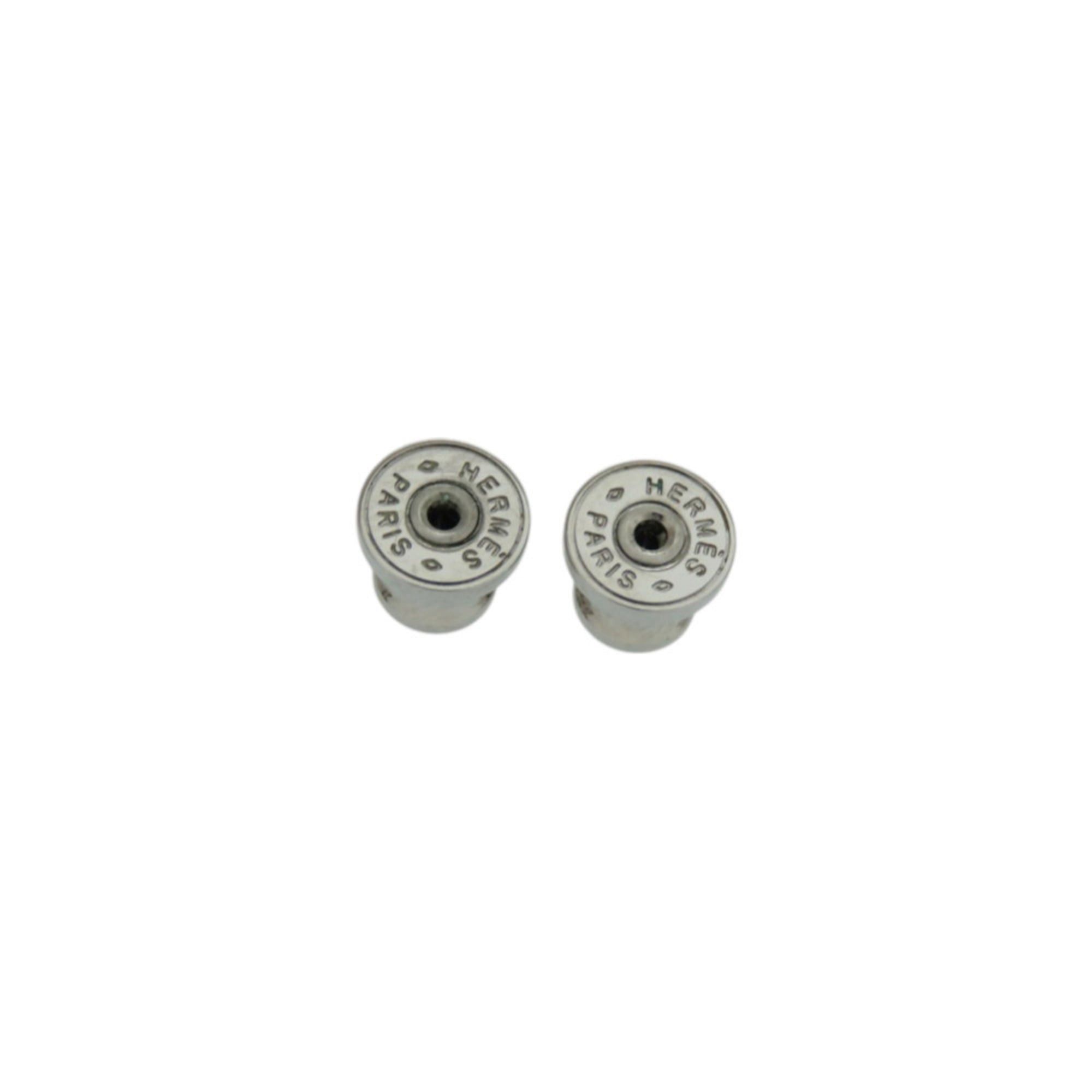 Hermes Like new Hermes Medorgaine metal and leather mauve pale earrings 0513 Size ONE SIZE - 6 Thumbnail