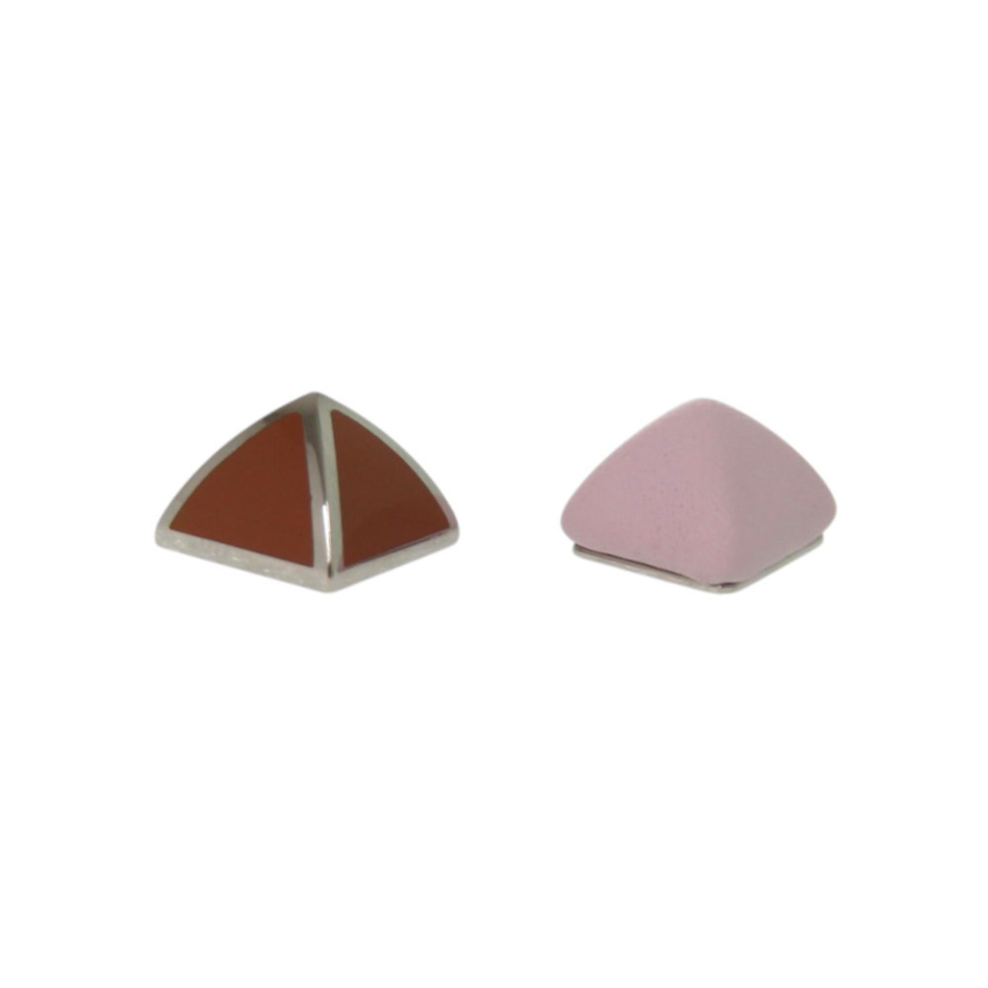 Hermes Like new Hermes Medorgaine metal and leather mauve pale earrings 0513 Size ONE SIZE - 3 Thumbnail