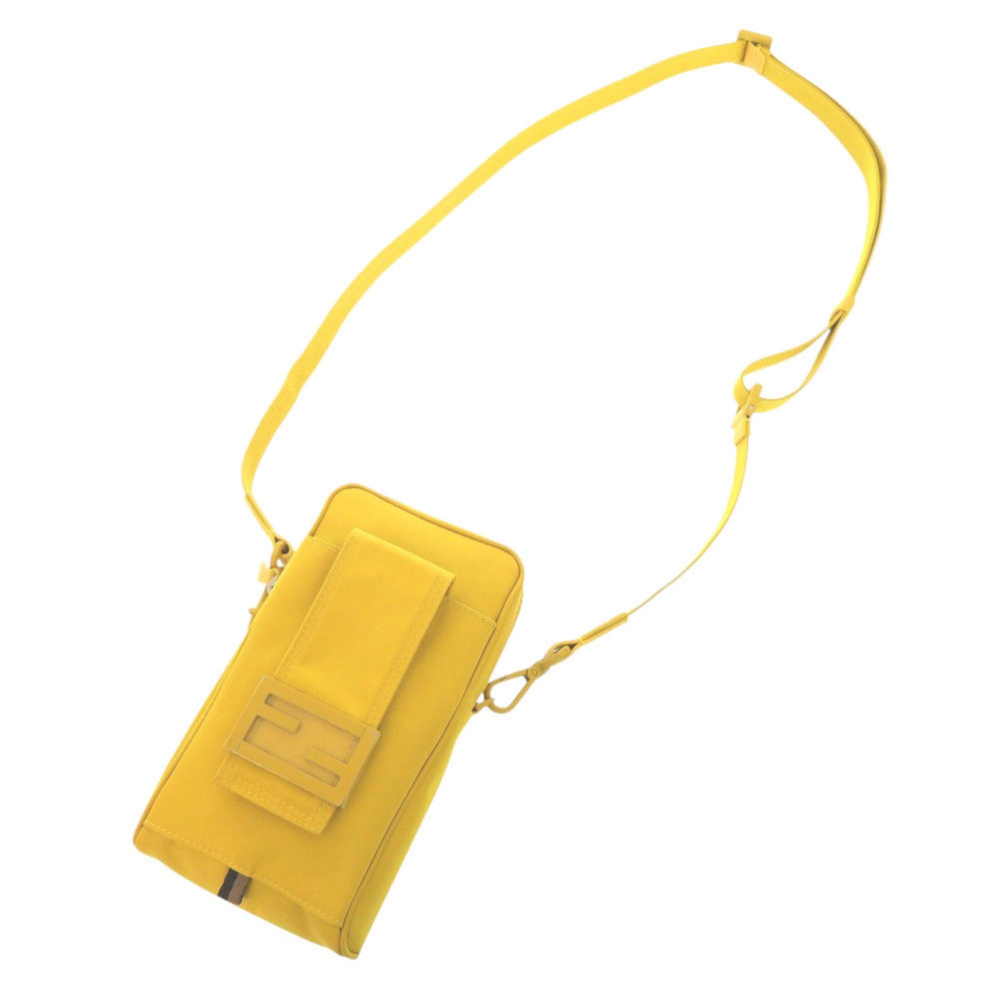 Fendi Excellent condition Fendi Baguette Phone Pouch 7AS056 Nylon Yellow Shoulder Bag 1514 Size ONE SIZE - 5 Thumbnail