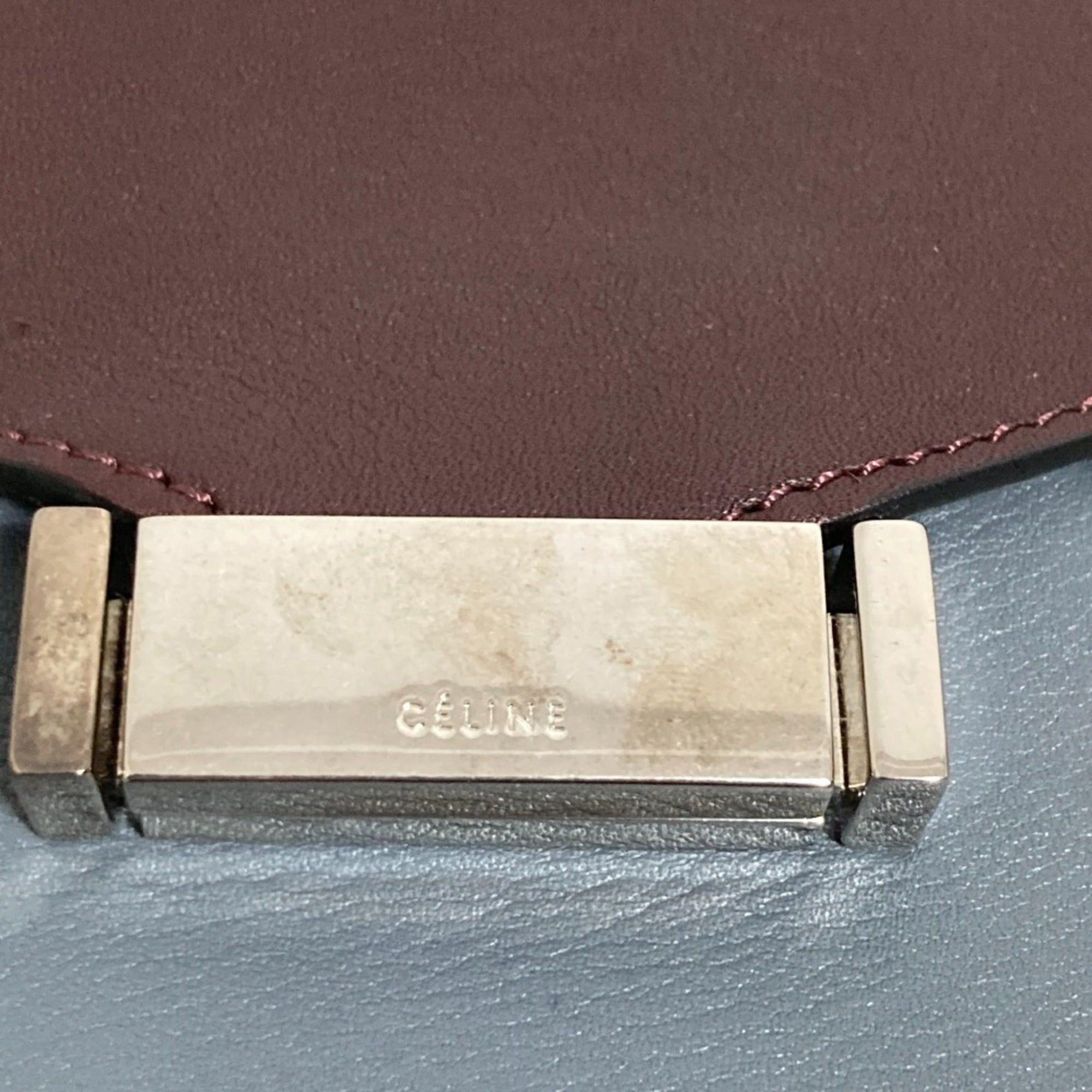 Celine CELINE Diamond Shoulder Bag in Burgundy, Yellow, and Gray. Women's. Luxs Pre-owned Brand. Size ONE SIZE - 5 Thumbnail