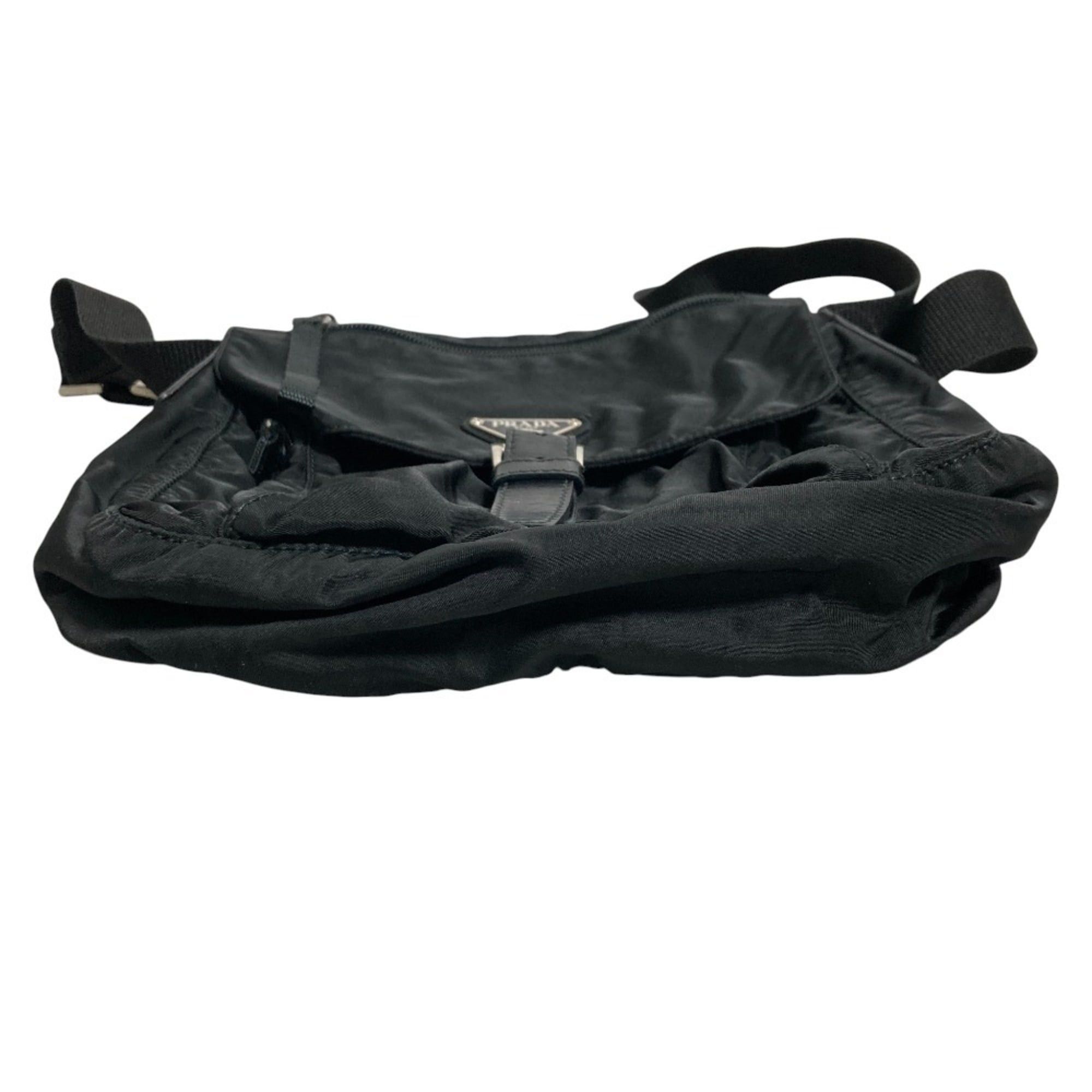 Prada PRADA Triangle Logo Plate Nylon Shoulder Bag, Black, Women's, Lux, Pre-owned Brands Size ONE SIZE - 3 Thumbnail