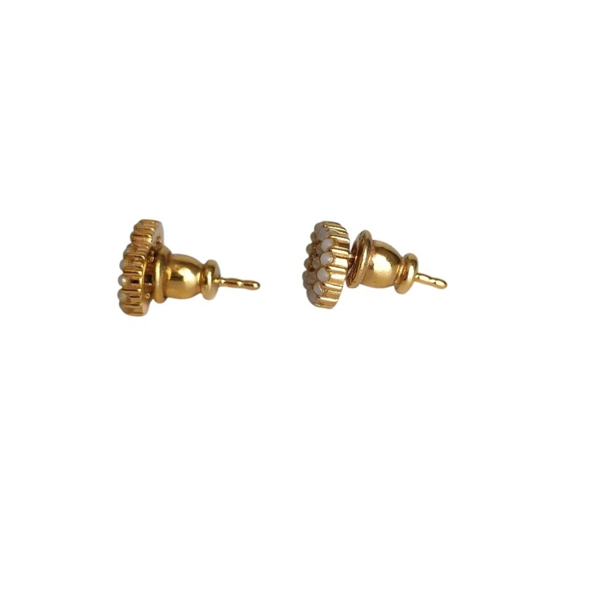 Dior Christian Dior Clair D Lune Pearl Stud Earrings, Gold, Women's, Luxs, Pre-owned Brands Size ONE SIZE - 2 Thumbnail