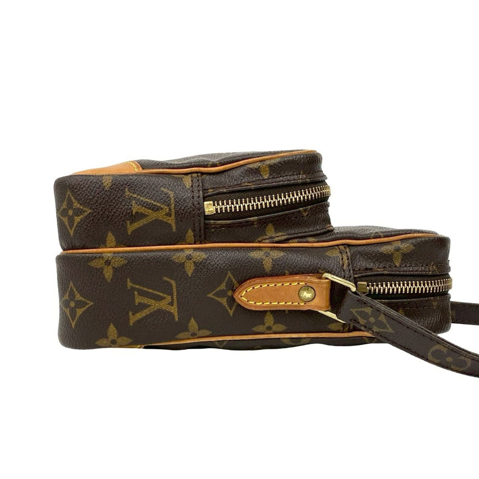 Louis Vuitton LOUIS VUITTON Amazon Monogram Leather Mini Shoulder Bag/Pochette in Brown 56079 Size ONE SIZE - 6 Thumbnail