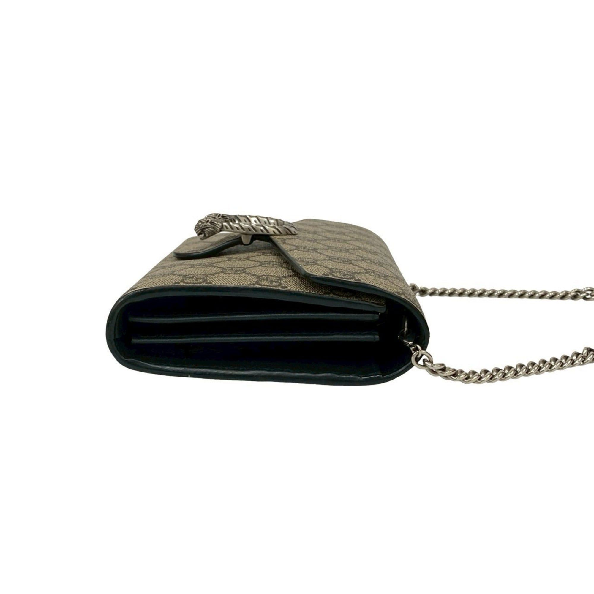 Gucci GUCCI Dionysus GG Supreme Leather Chain Shoulder Bag/Wallet/Pochette Brown 97530 Size ONE SIZE - 6 Thumbnail