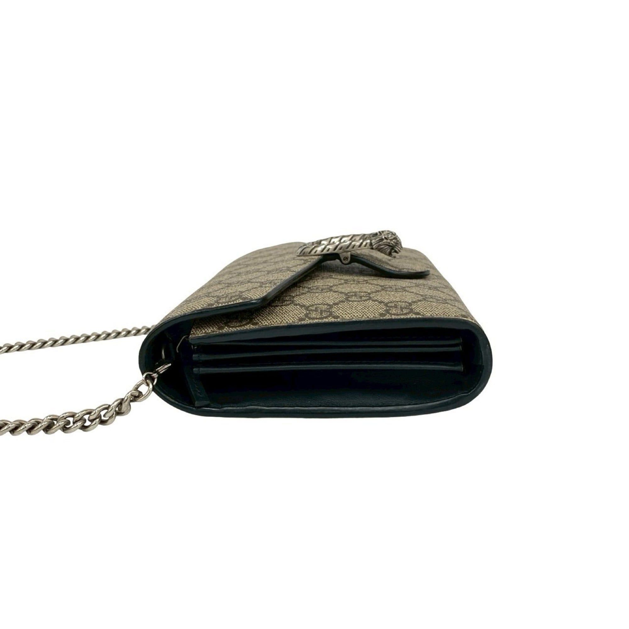 Gucci GUCCI Dionysus GG Supreme Leather Chain Shoulder Bag/Wallet/Pochette Brown 97530 Size ONE SIZE - 5 Thumbnail