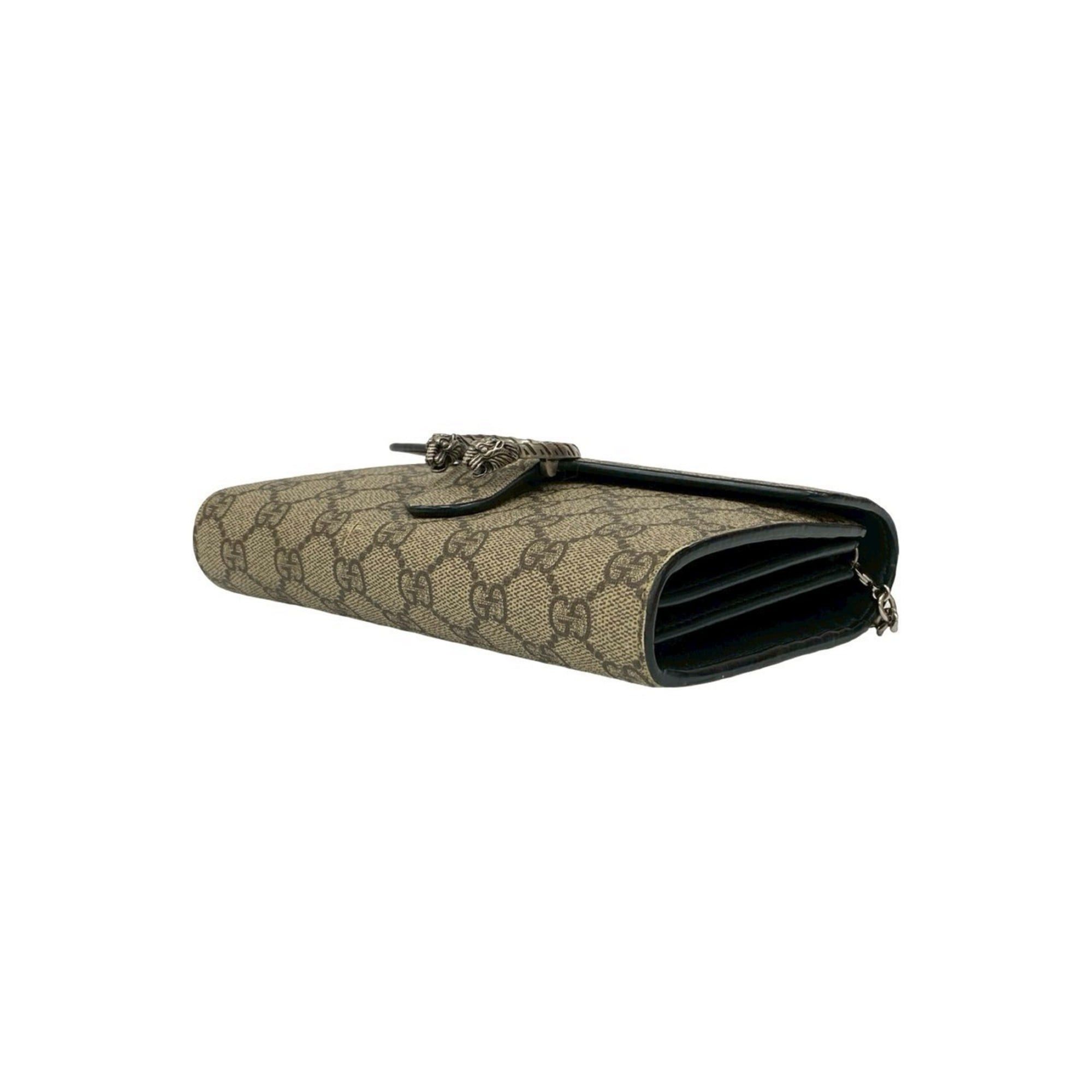 Gucci GUCCI Dionysus GG Supreme Leather Chain Shoulder Bag/Wallet/Pochette Brown 97530 Size ONE SIZE - 8 Thumbnail