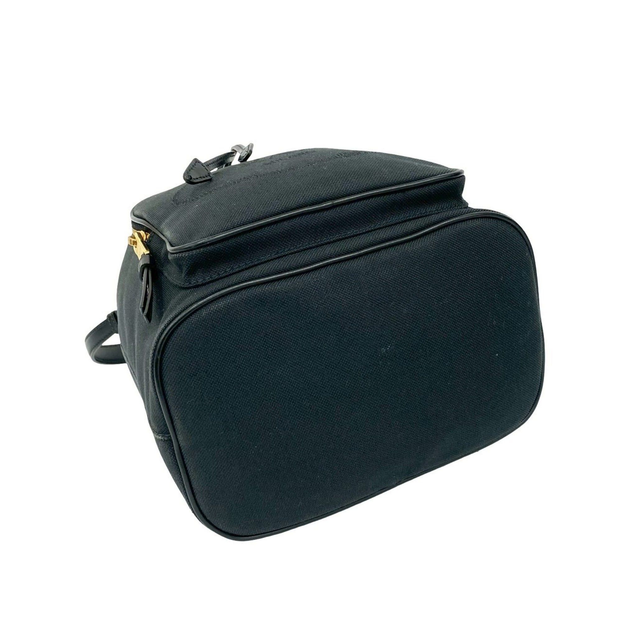 Prada Prada Logo Canvas and Leather Drawstring 2-Way Handbag/Mini Shoulder Bag, Black 11359 Size ONE SIZE - 7 Thumbnail