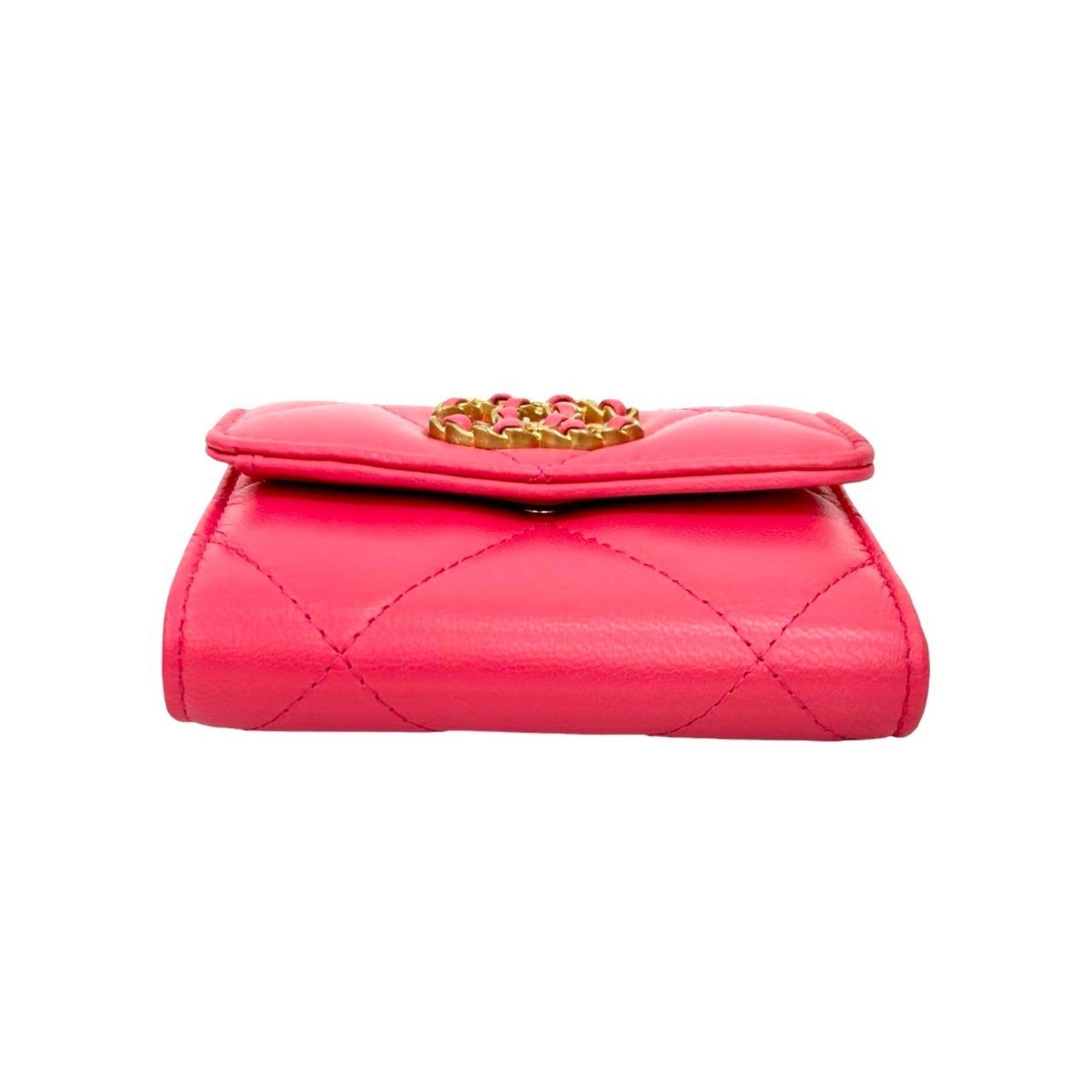 Chanel Chanel Coco Mark Leather Tri-fold Wallet Mini Pink 23234 Size ONE SIZE - 6 Thumbnail