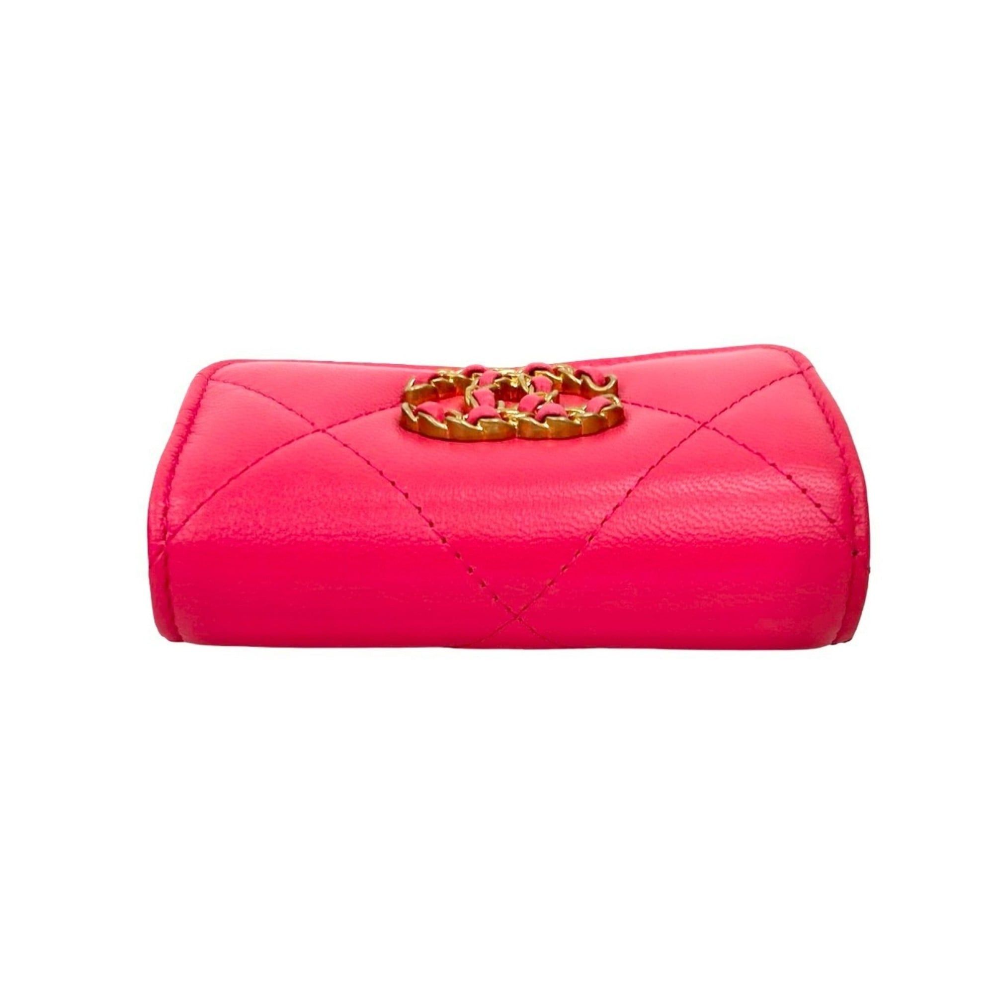 Chanel Chanel Coco Mark Leather Tri-fold Wallet Mini Pink 23234 Size ONE SIZE - 3 Thumbnail