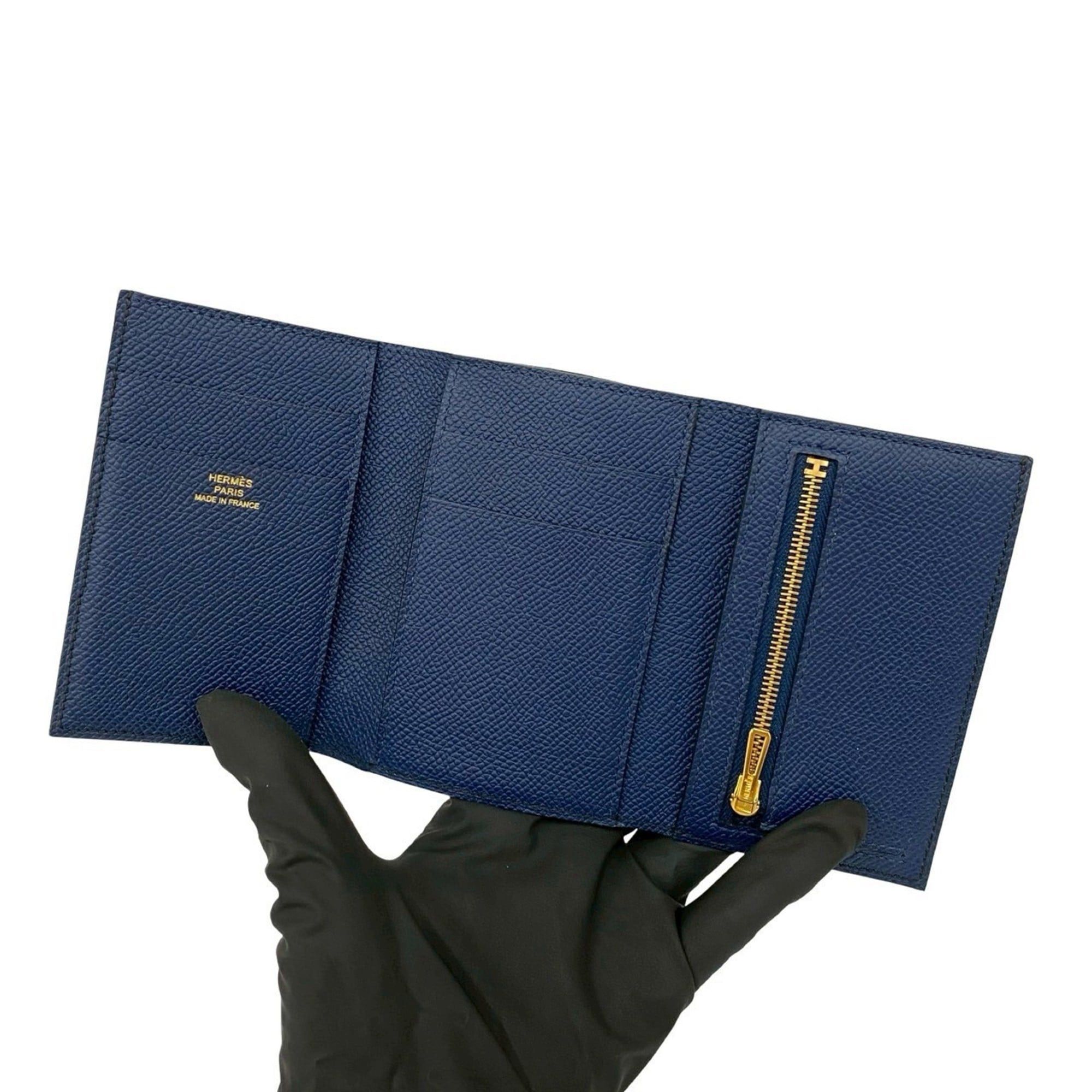 Hermes HERMES Bearn Combination Epsom Leather Tri-fold Wallet Black 45456 W Size ONE SIZE - 7 Thumbnail