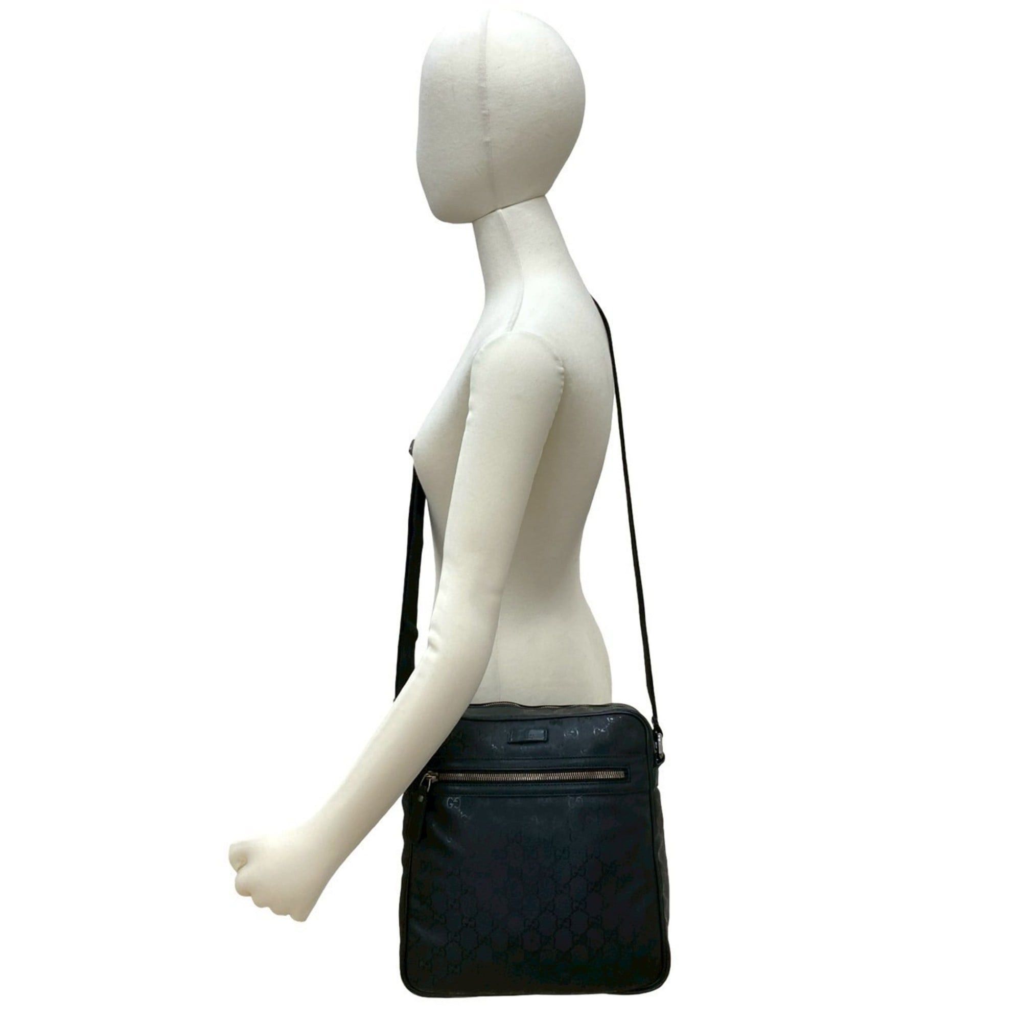 Gucci GUCCI GG Logo Imprime Leather Shoulder Bag/Messenger Bag/Pochette/Sacoche Black 26229 Size ONE SIZE - 2 Thumbnail