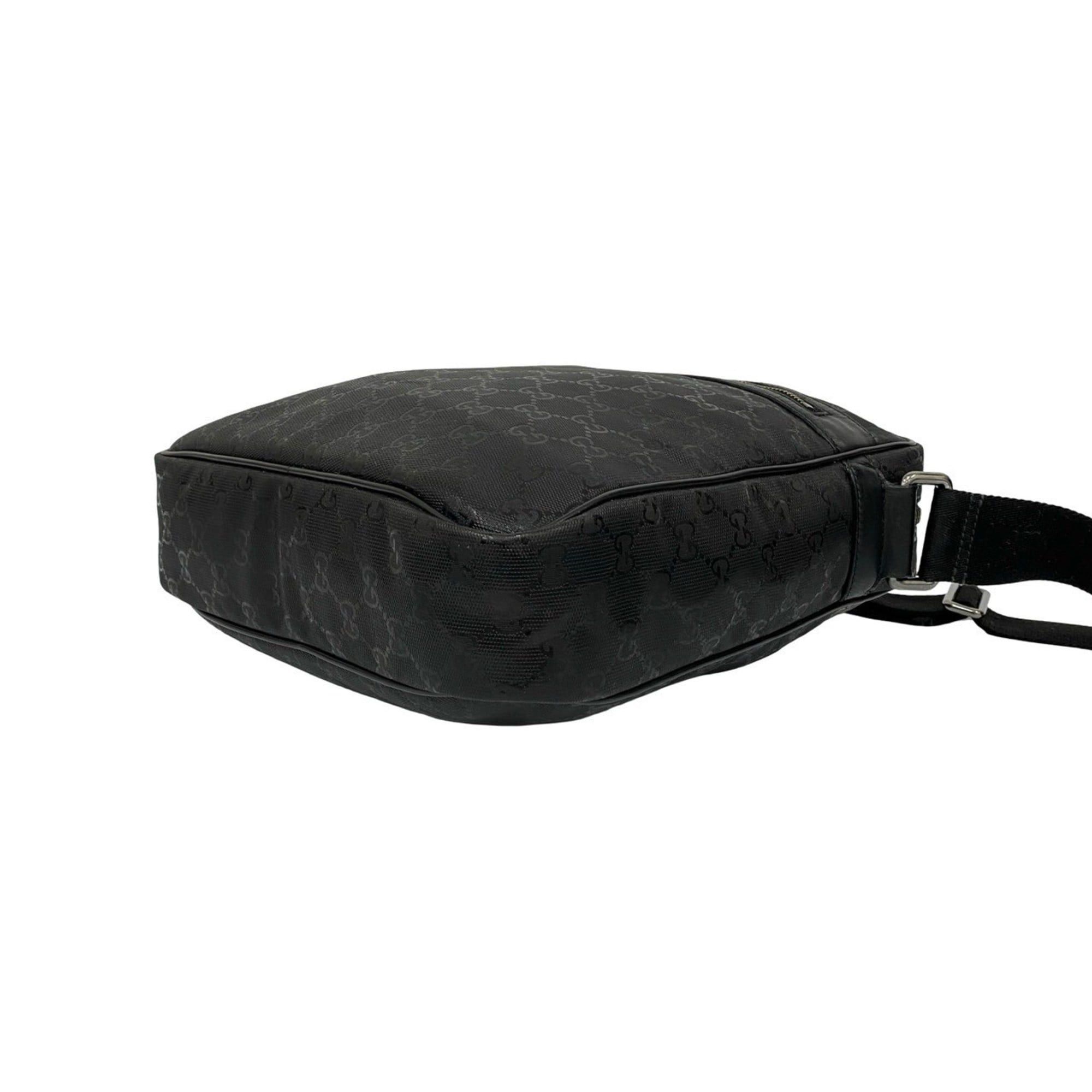 Gucci GUCCI GG Logo Imprime Leather Shoulder Bag/Messenger Bag/Pochette/Sacoche Black 26229 Size ONE SIZE - 8 Thumbnail