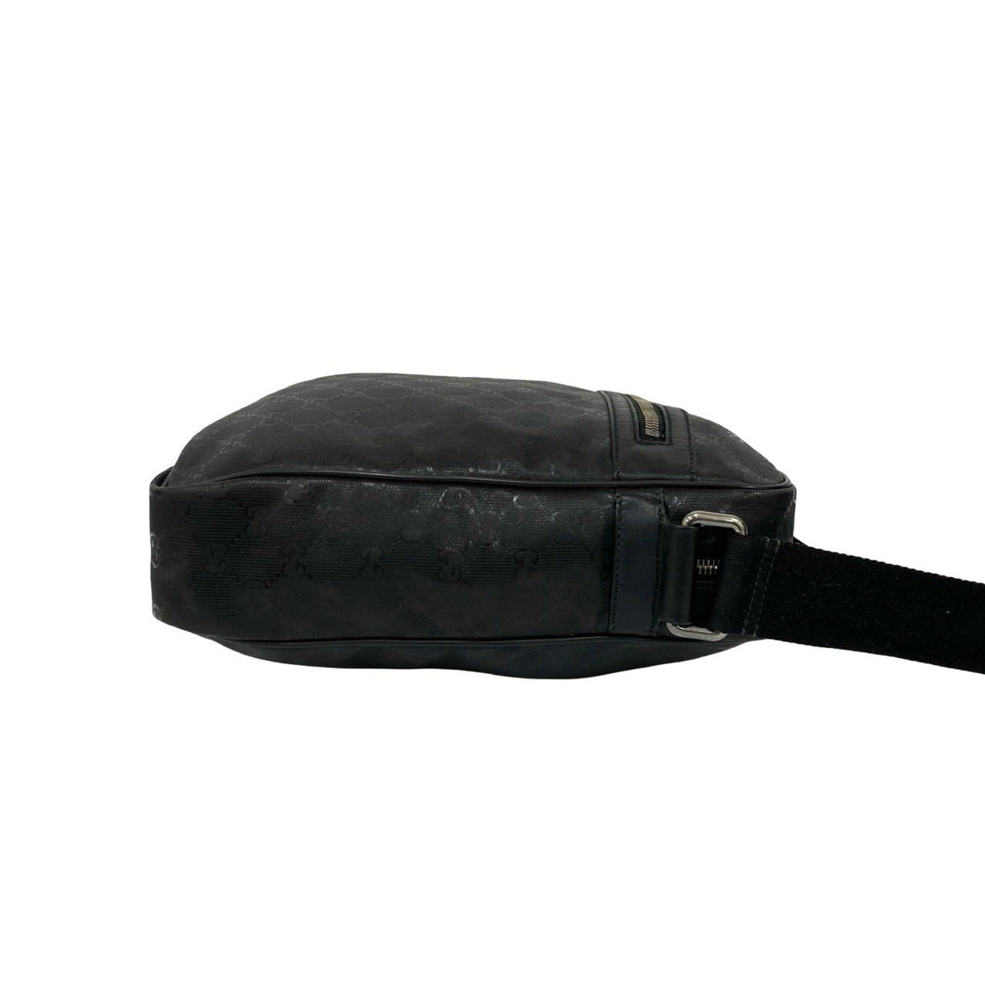 Gucci GUCCI GG Logo Imprime Leather Shoulder Bag/Messenger Bag/Pochette/Sacoche Black 26229 Size ONE SIZE - 6 Thumbnail