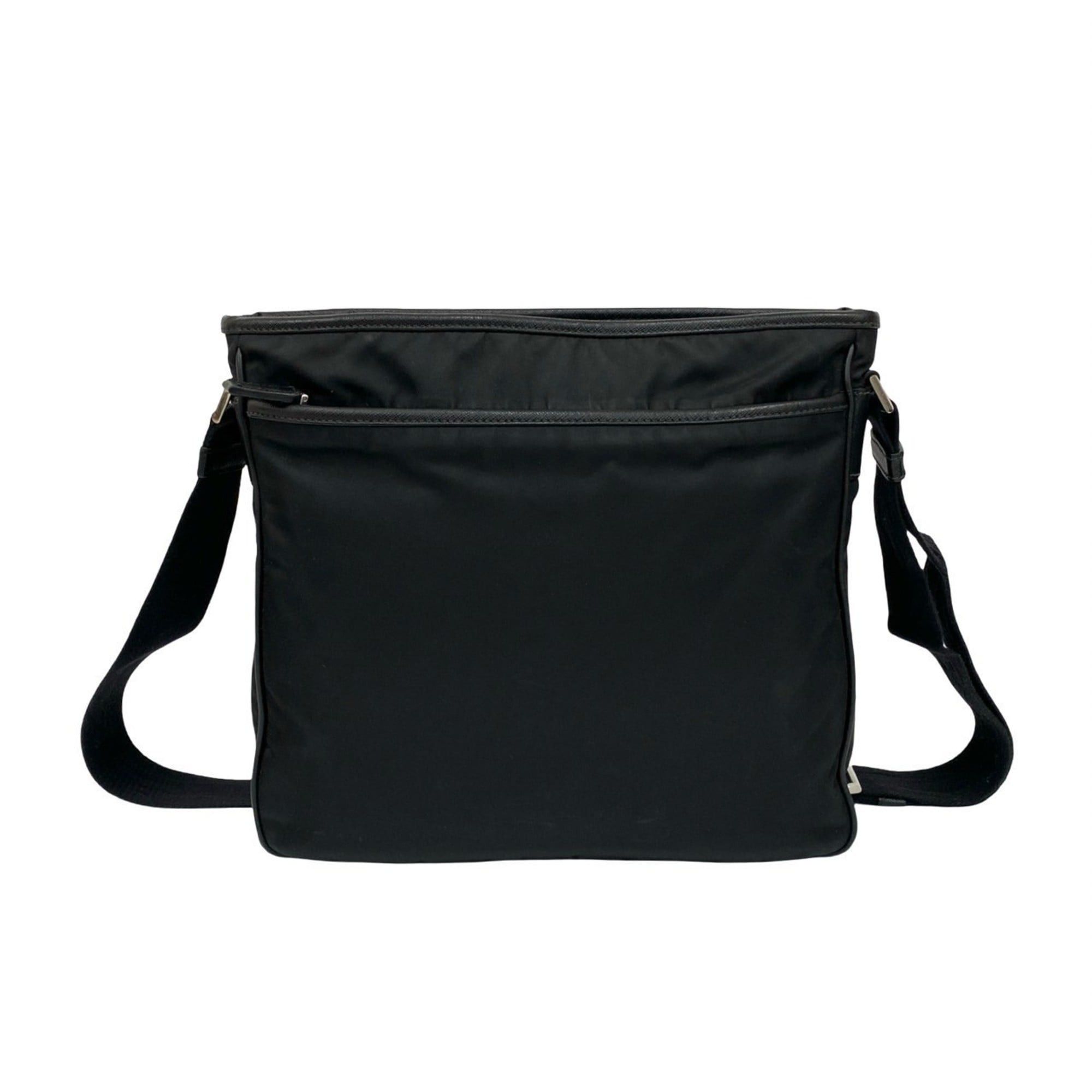 Prada PRADA Triangle Logo Nylon and Saffiano Leather Shoulder Bag/Messenger Bag in Black (38997) Size ONE SIZE - 3 Thumbnail