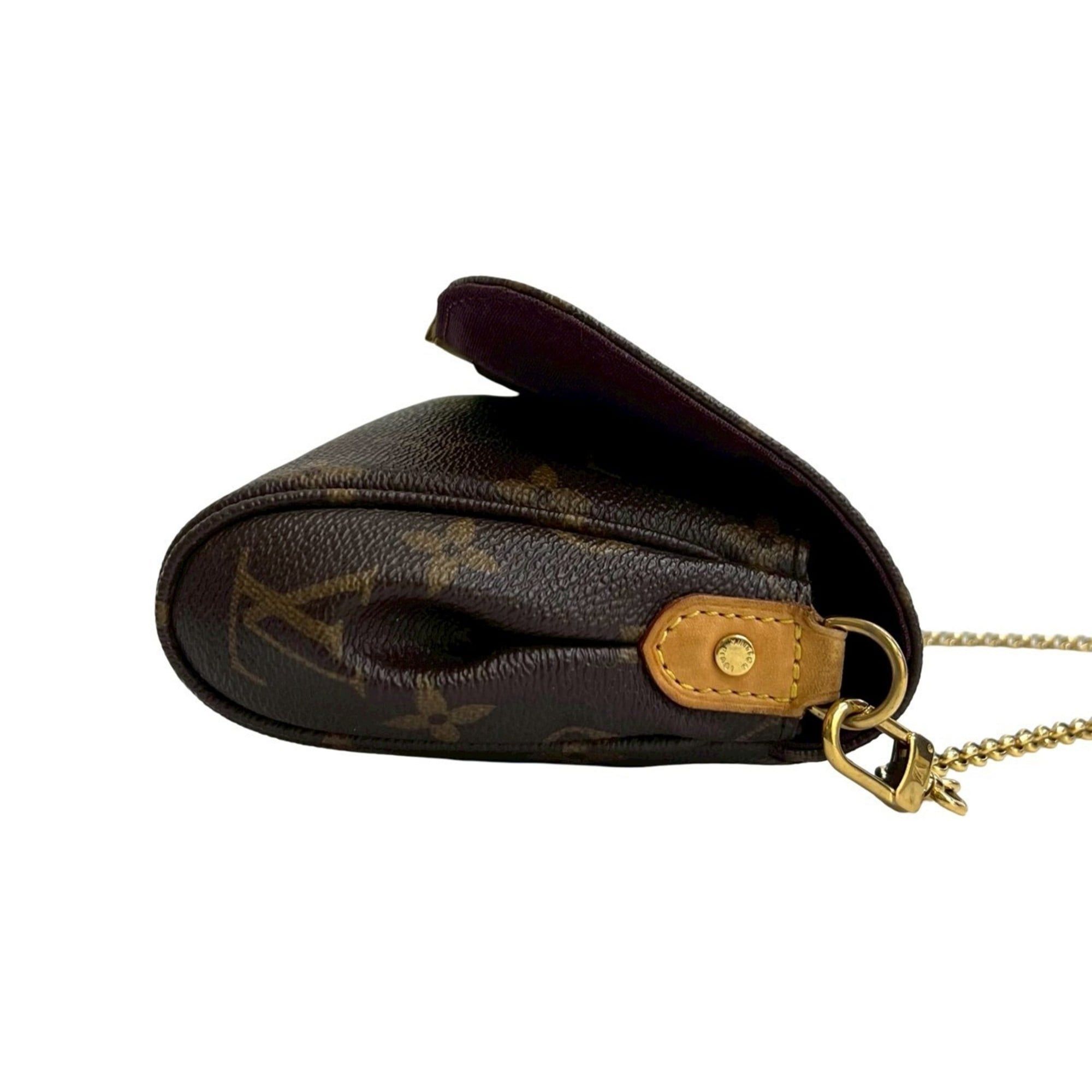 Louis Vuitton LOUIS VUITTON Favorite PM Monogram Leather 2-Way Handbag/Shoulder Bag, Brown, f2131 Size ONE SIZE - 6 Thumbnail