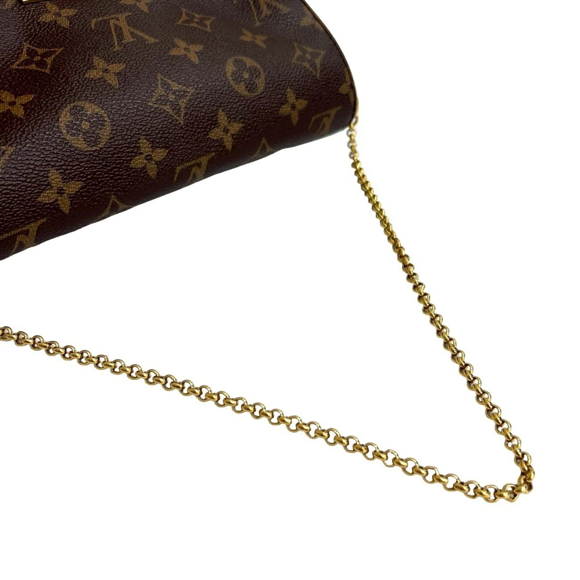 Louis Vuitton LOUIS VUITTON Favorite PM Monogram Leather 2-Way Handbag/Shoulder Bag, Brown, f2131 Size ONE SIZE - 4 Thumbnail