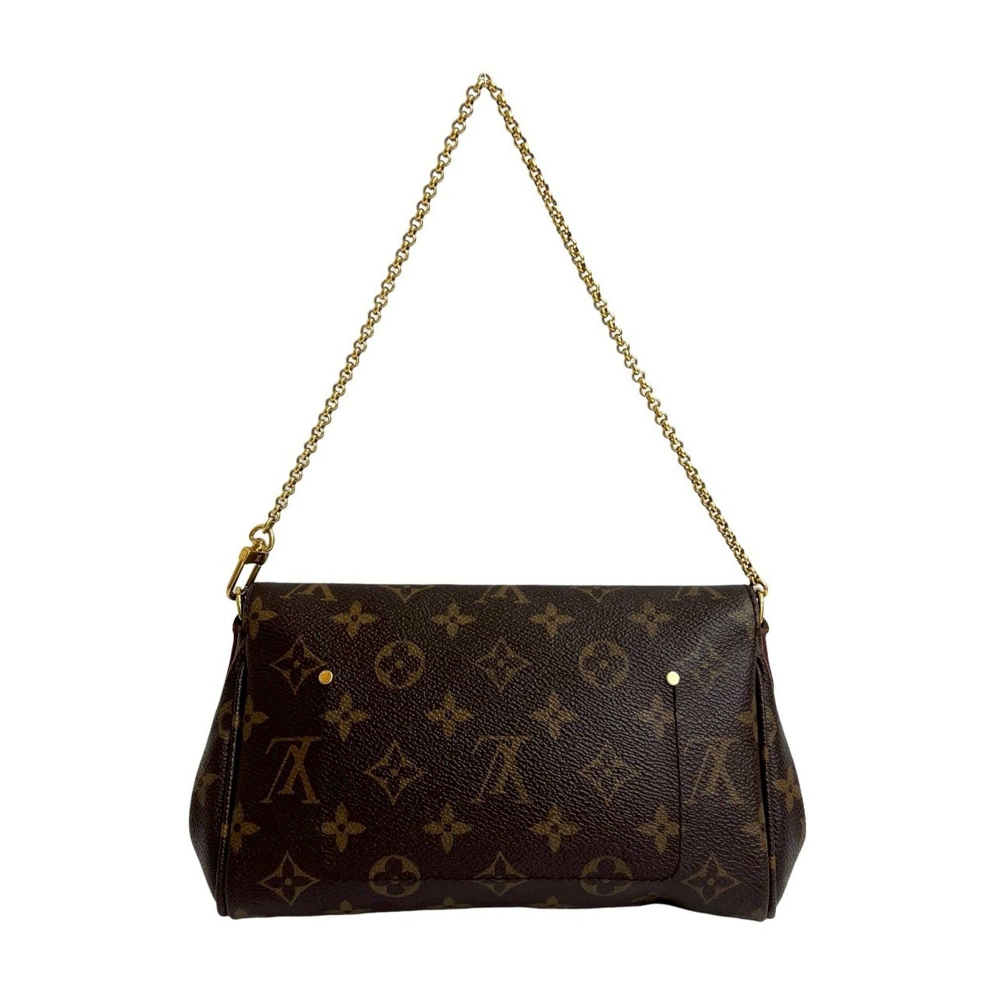 Louis Vuitton LOUIS VUITTON Favorite PM Monogram Leather 2-Way Handbag/Shoulder Bag, Brown, f2131 Size ONE SIZE - 3 Thumbnail