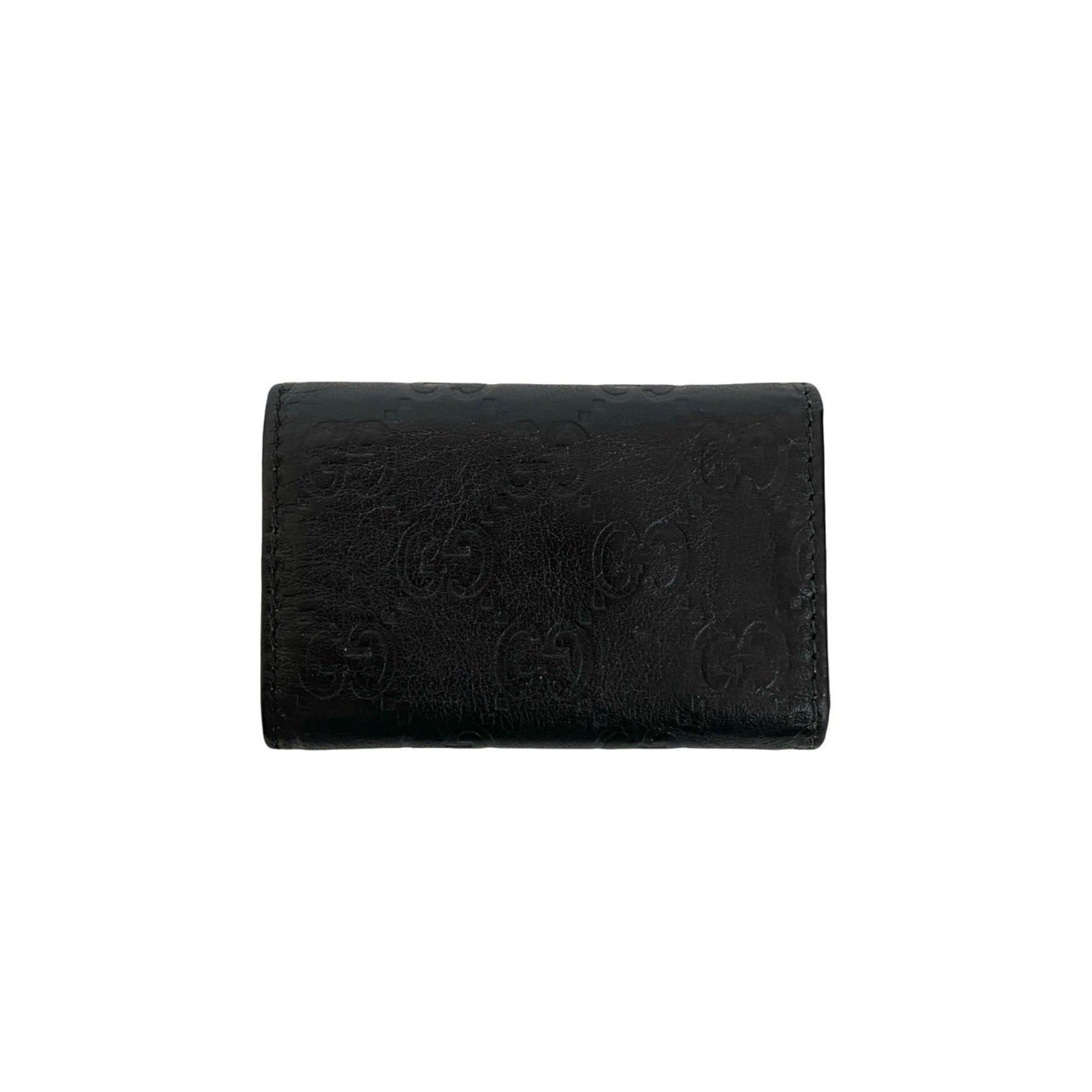 Gucci Gucci Shima GG Logo All-Over Print Leather Tri-Fold 6-Ring Key Case, Cover, Holder, Black, 25788 Size ONE SIZE - 2 Thumbnail