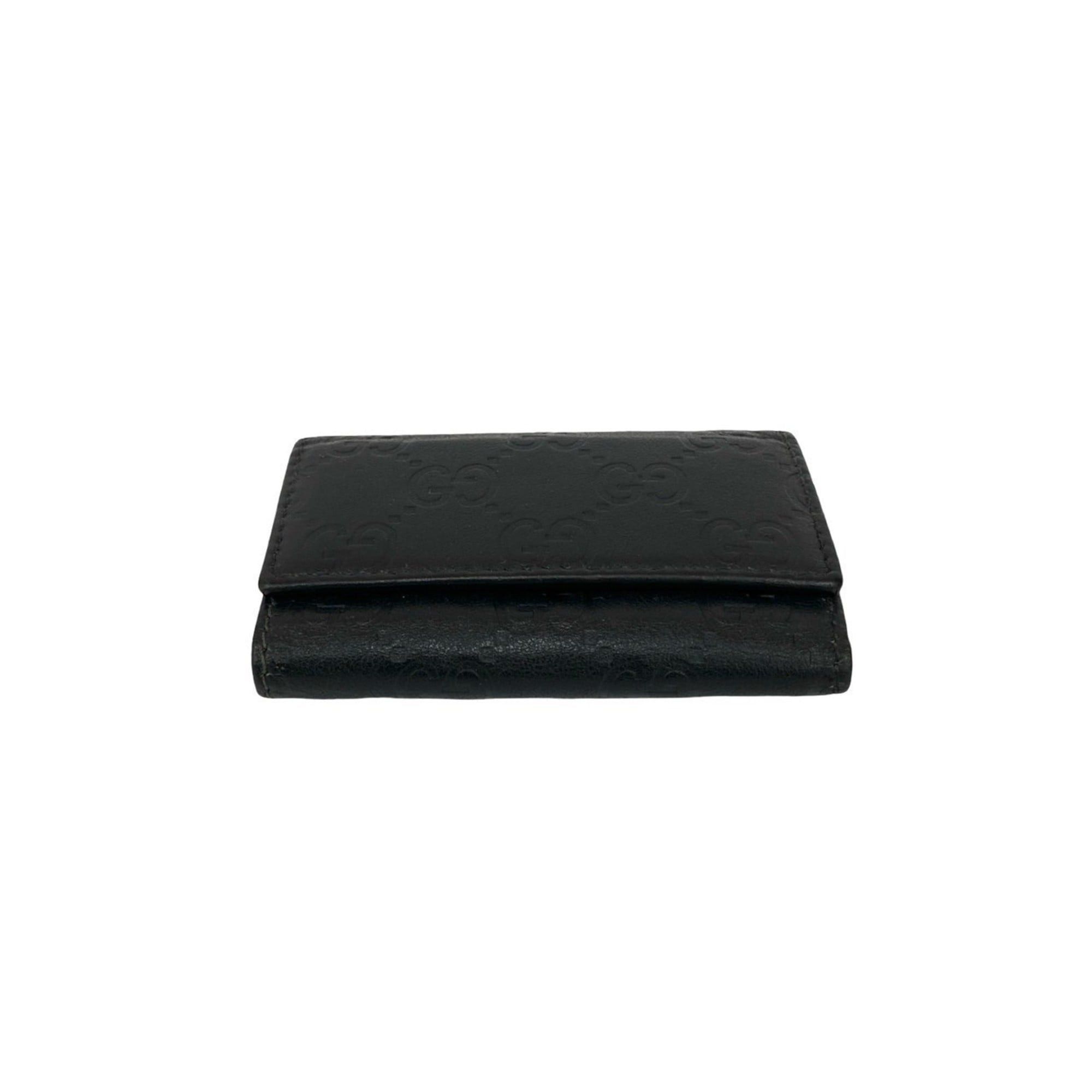 Gucci Gucci Shima GG Logo All-Over Print Leather Tri-Fold 6-Ring Key Case, Cover, Holder, Black, 25788 Size ONE SIZE - 6 Thumbnail