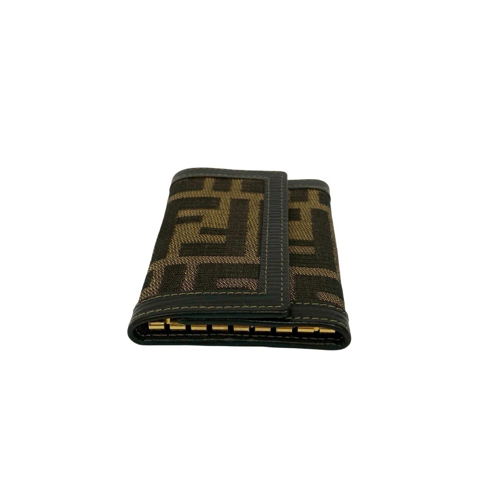Fendi FENDI Zucca FF Canvas Leather Key Case, Cover, Holder, Black/Brown, 12110 Size ONE SIZE - 4 Thumbnail