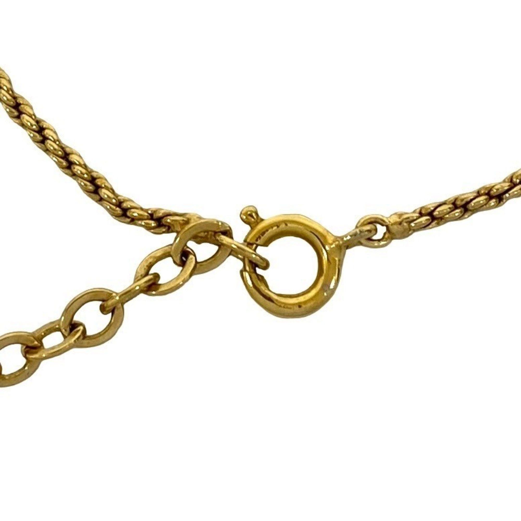 Dior Christian Dior Logo Heart Motif GP Rhinestone Chain Necklace Pendant Gold 68683 Size ONE SIZE - 3 Thumbnail