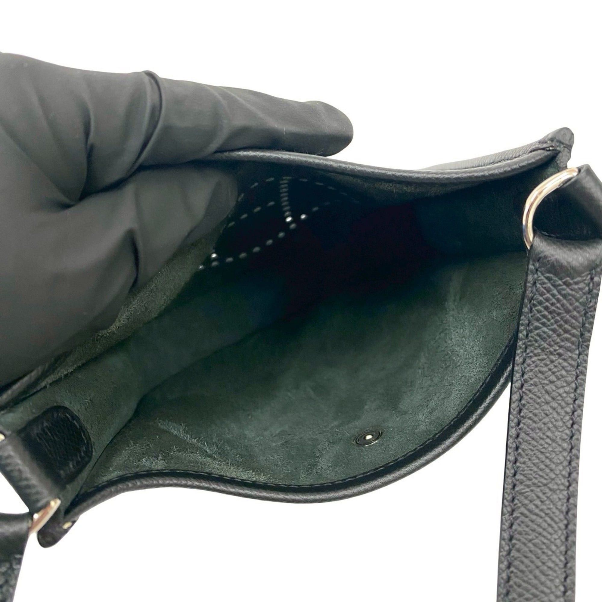 Hermes HERMES Evelyn TPM Epsom Leather Mini Shoulder Bag Pochette Noir 34250 □N Size ONE SIZE - 9 Thumbnail