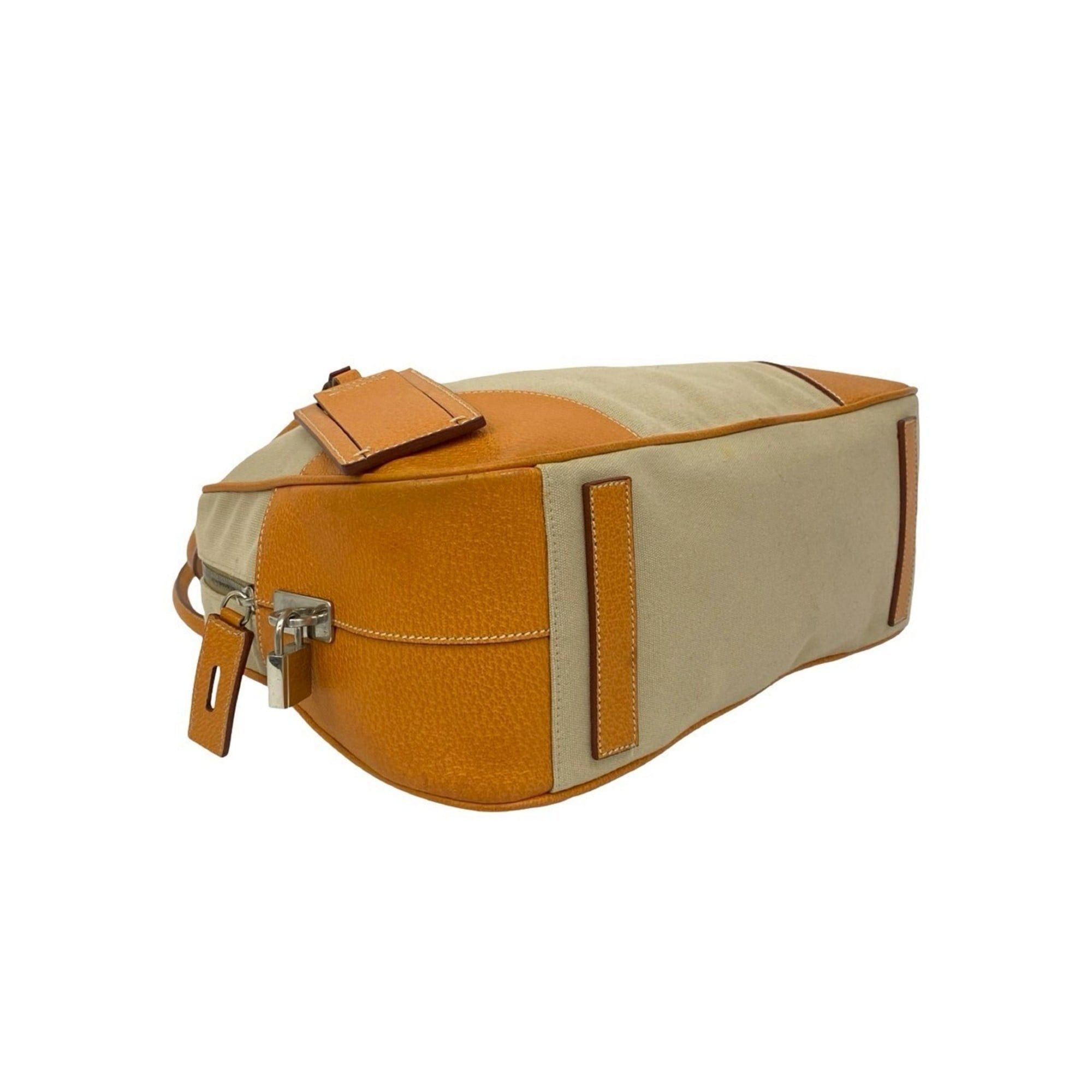 Prada PRADA Triangle Logo Canvas and Leather Tote Bag, Semi-Shoulder Mini Boston Beige 2148a Size ONE SIZE - 7 Thumbnail
