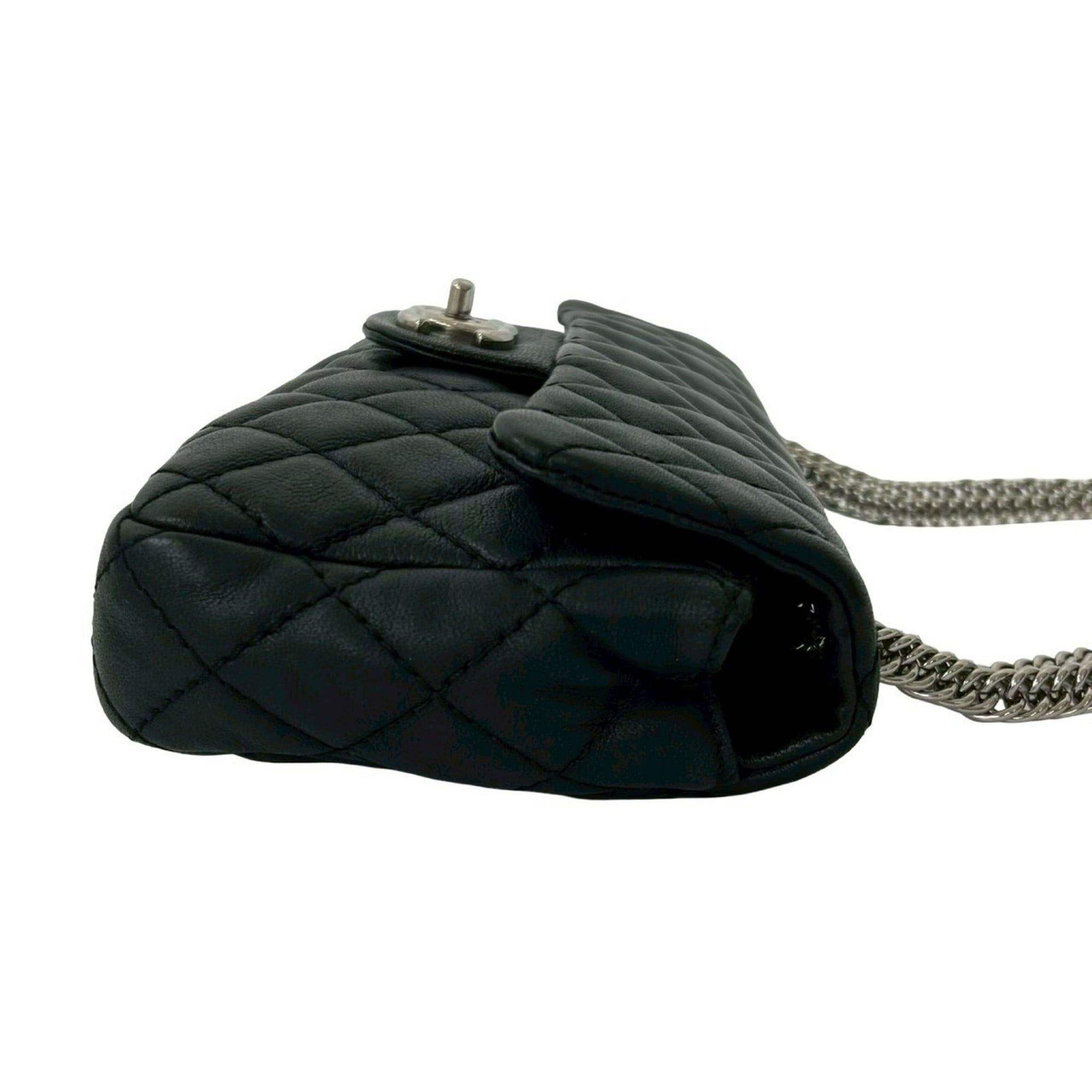 Chanel CHANEL Matelasse Coco Mark Lambskin Chain Shoulder Bag, Black, 34255 Size ONE SIZE - 6 Thumbnail