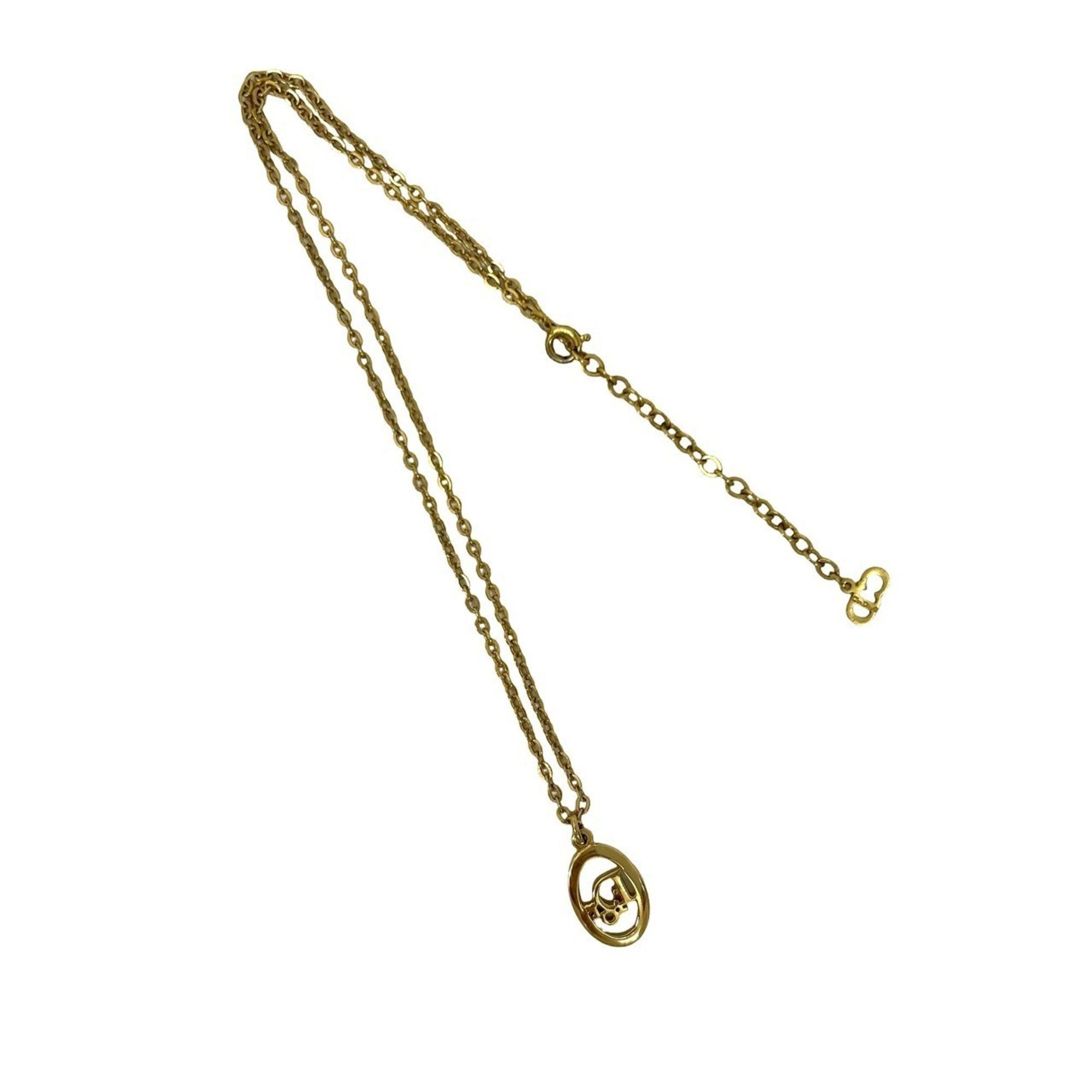 Dior Christian Dior Logo Motif GP Chain Necklace Pendant Gold 93021 Size ONE SIZE - 6 Thumbnail