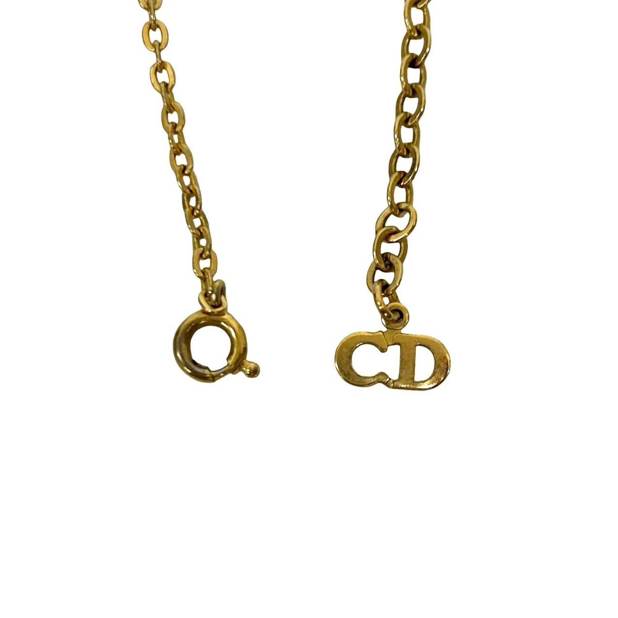 Dior Christian Dior Logo Motif GP Chain Necklace Pendant Gold 93021 Size ONE SIZE - 3 Thumbnail