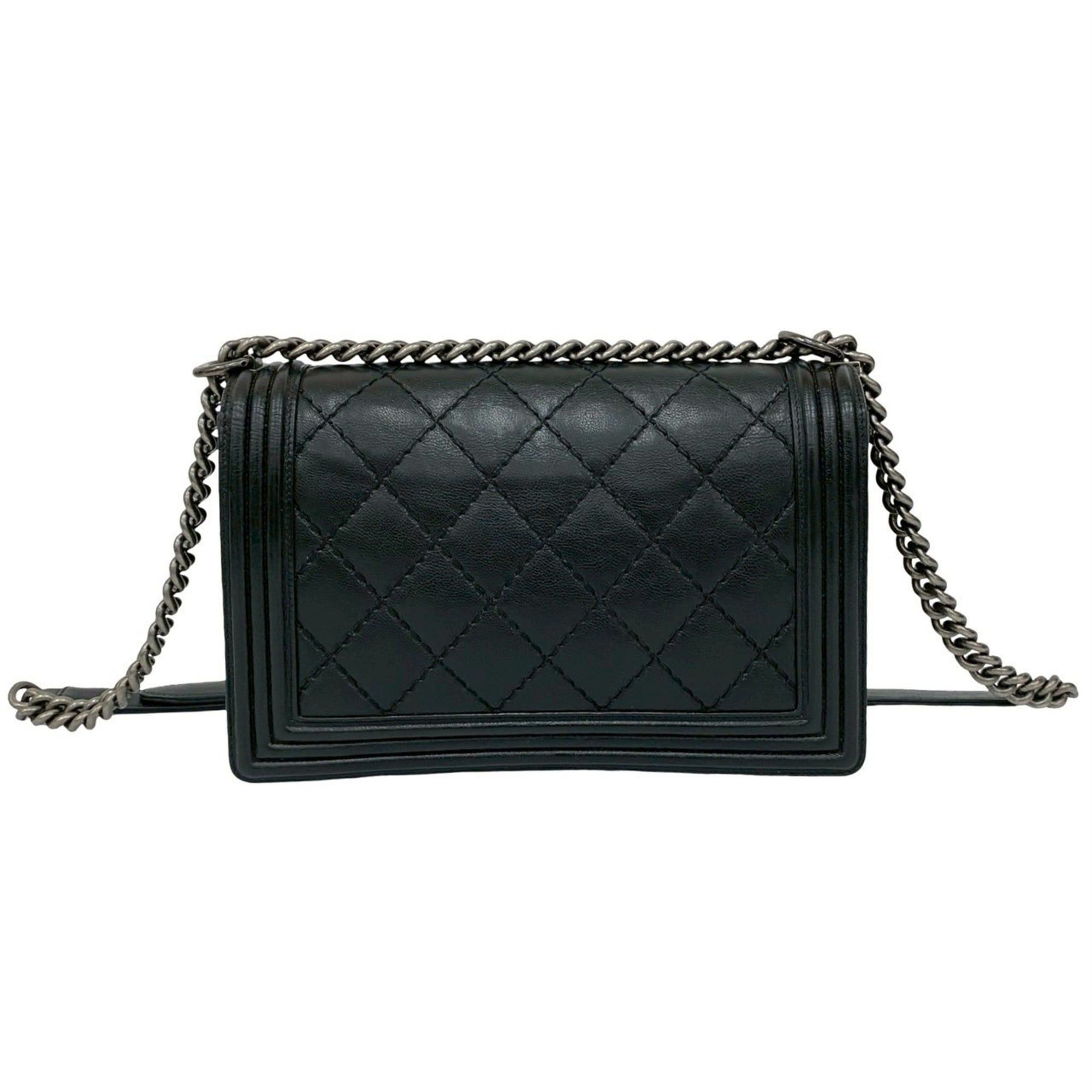 Chanel CHANEL Boy Chanel Coco Mark Leather Chain Semi Shoulder Bag Black 39397 Size ONE SIZE - 3 Thumbnail