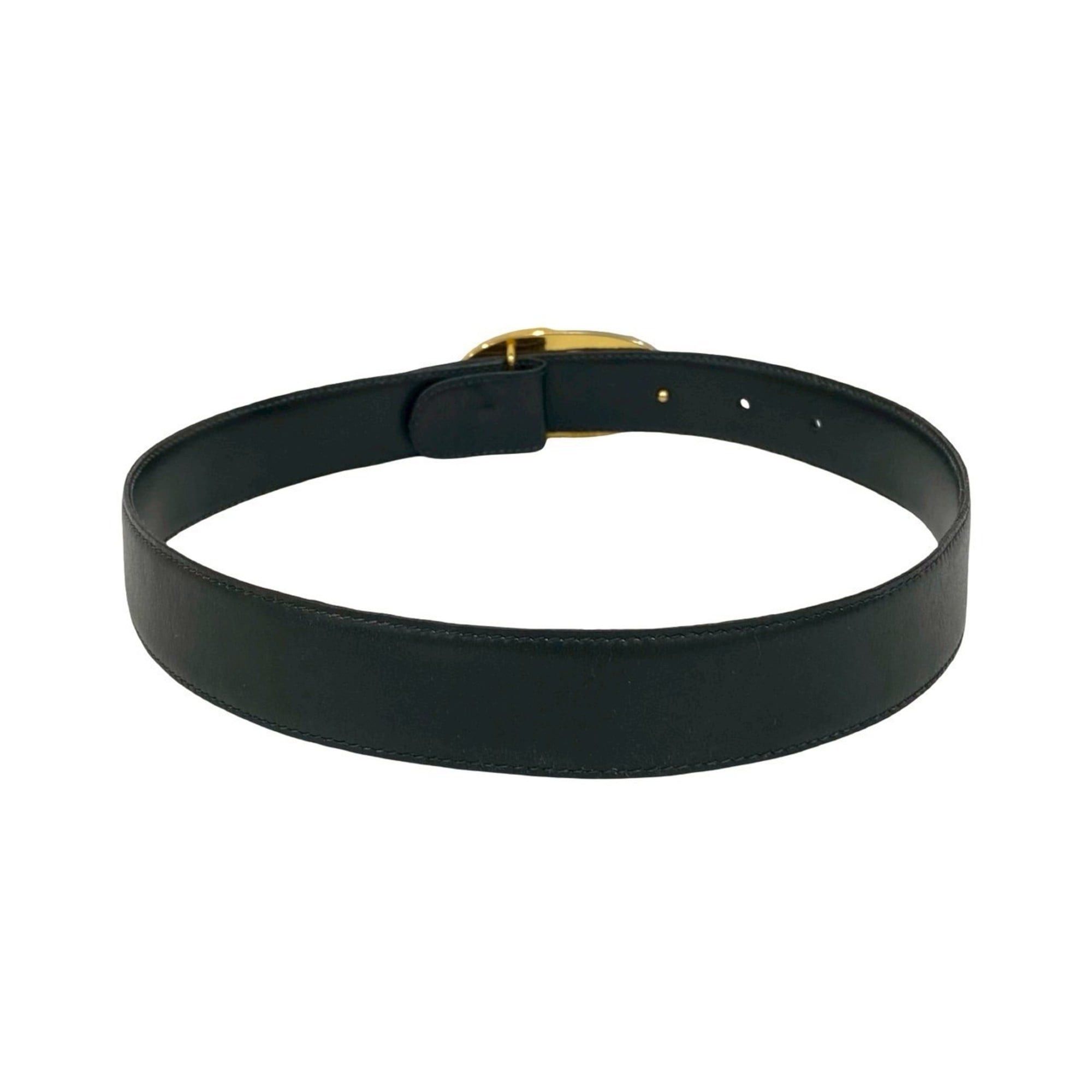 Gucci GUCCI GG Logo Buckle Belt Leather GP Women's Black Gold Silver 68998 Size ONE SIZE - 5 Thumbnail