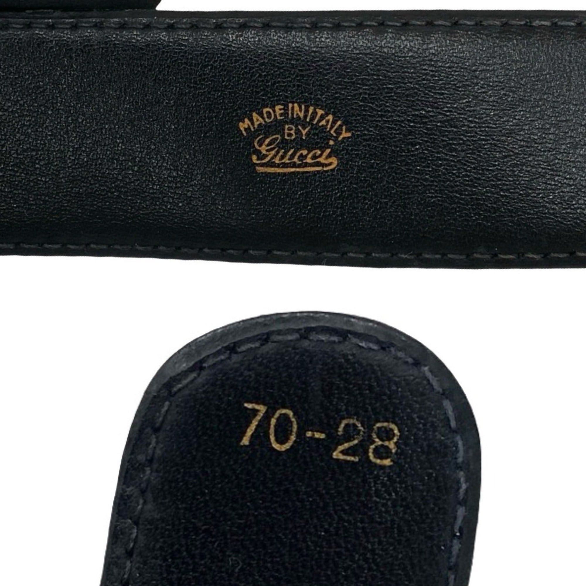 Gucci GUCCI GG Logo Buckle Belt Leather GP Women's Black Gold Silver 68998 Size ONE SIZE - 4 Thumbnail