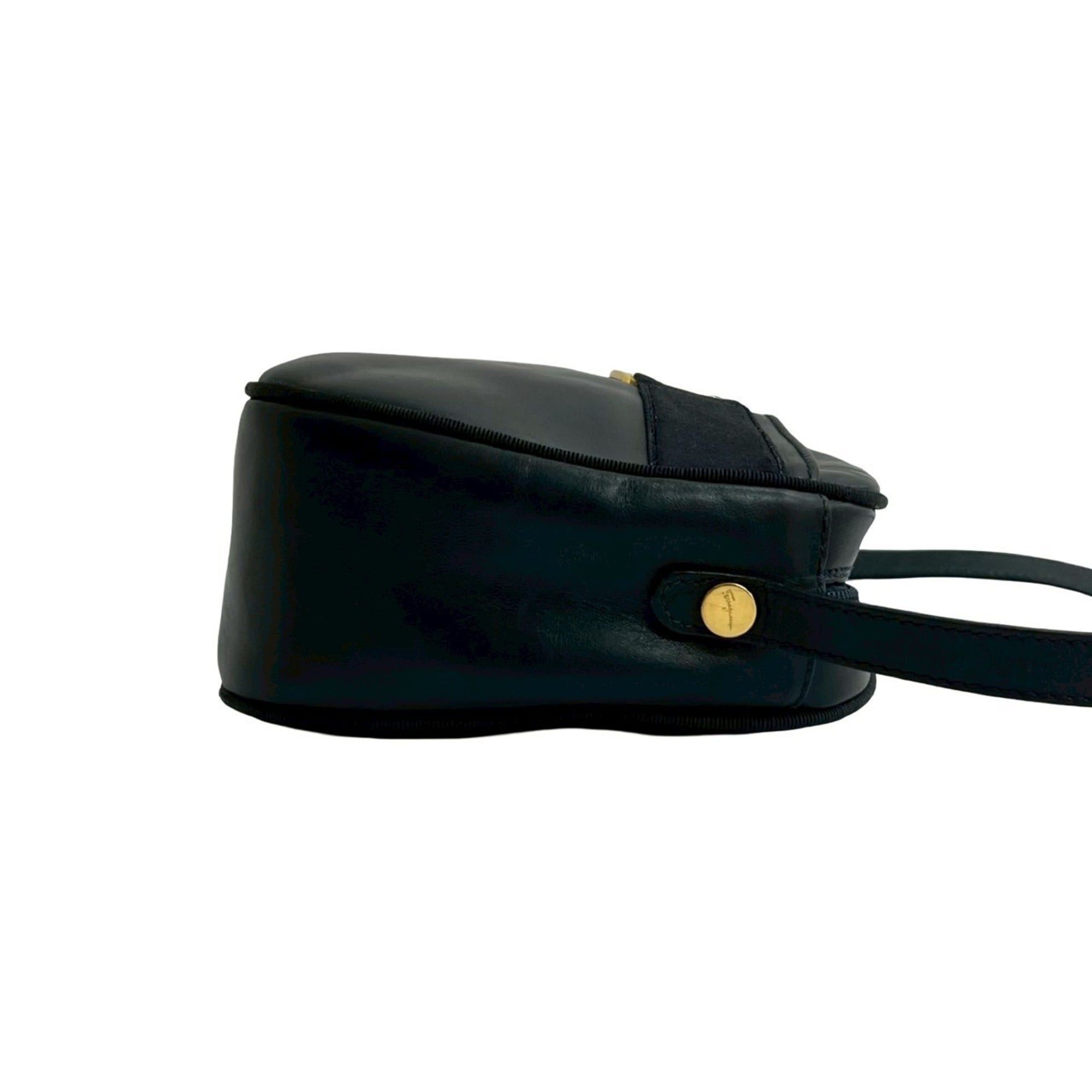 Salvatore Ferragamo Salvatore Ferragamo Vara Ribbon Leather Shoulder Bag/Pochette in Navy 35077 Size ONE SIZE - 6 Thumbnail