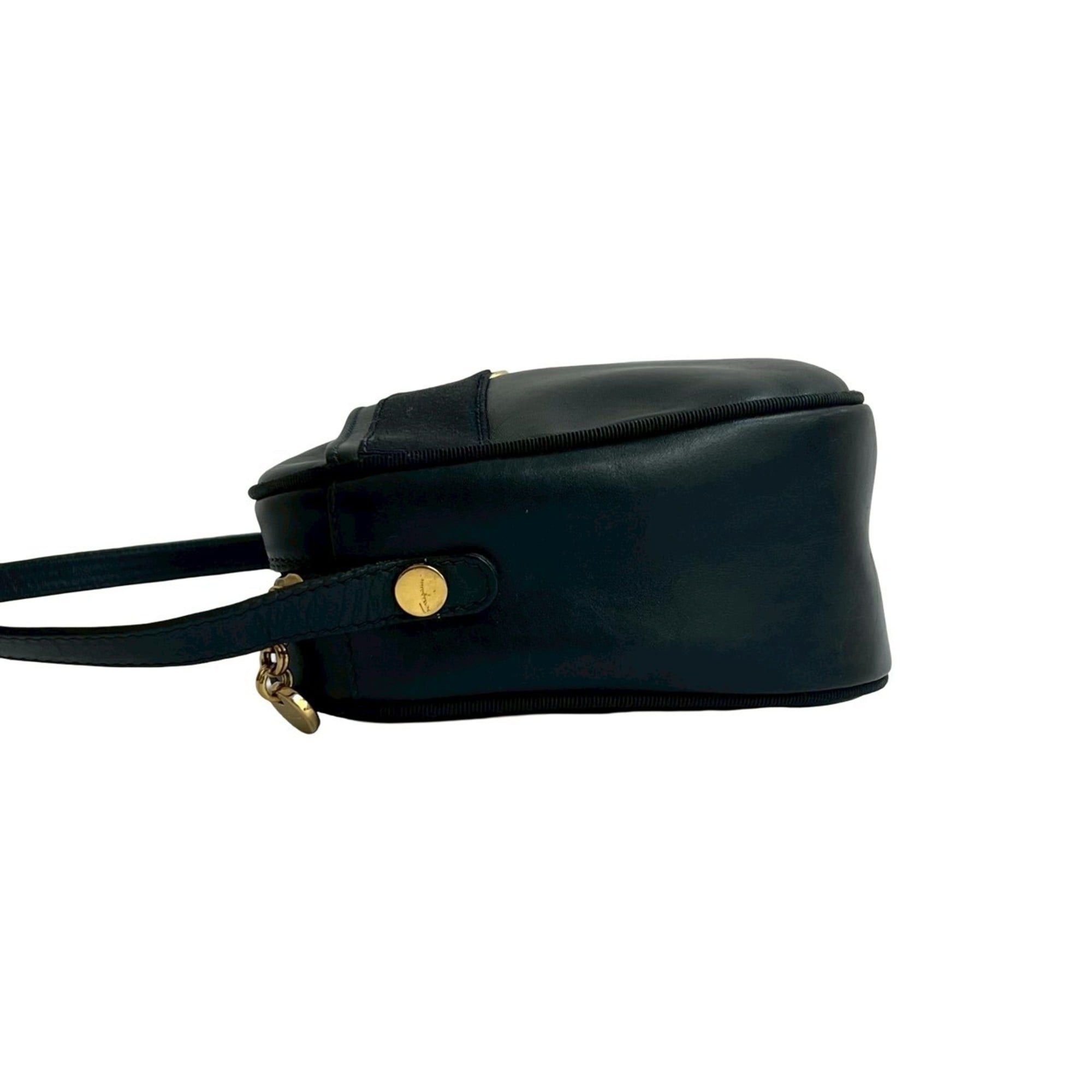 Salvatore Ferragamo Salvatore Ferragamo Vara Ribbon Leather Shoulder Bag/Pochette in Navy 35077 Size ONE SIZE - 5 Thumbnail