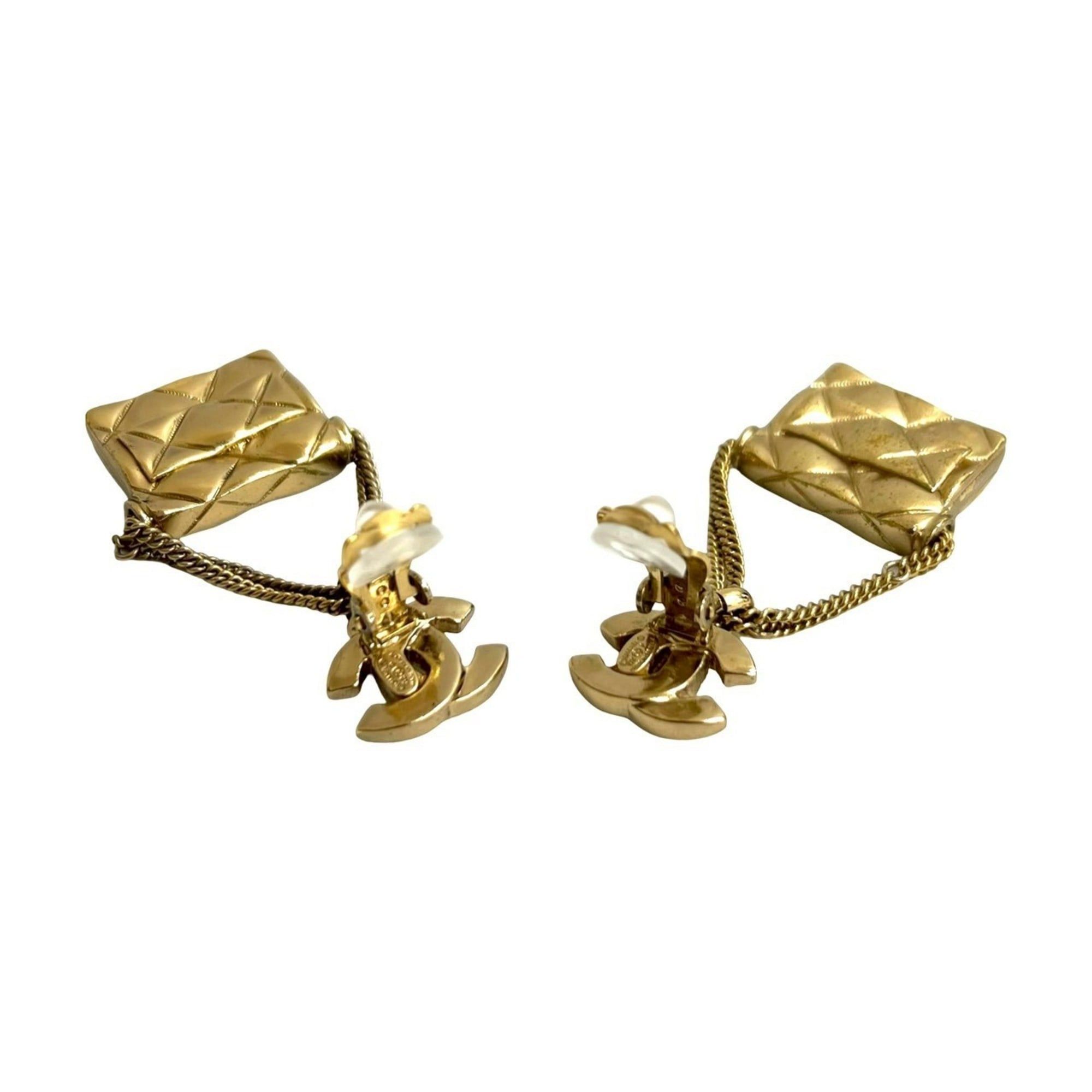 Chanel CHANEL Coco Mark Matelasse Bag Motif GP Earrings/Ear Cuffs Gold 17048 Size ONE SIZE - 7 Thumbnail