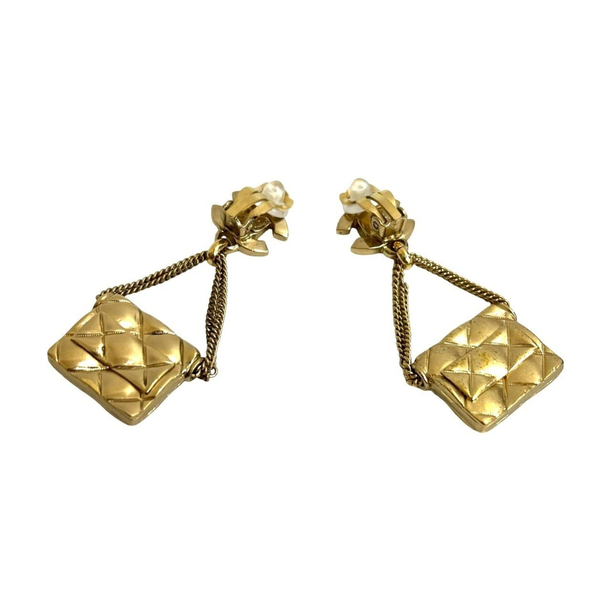 Chanel CHANEL Coco Mark Matelasse Bag Motif GP Earrings/Ear Cuffs Gold 17048 Size ONE SIZE - 6 Thumbnail