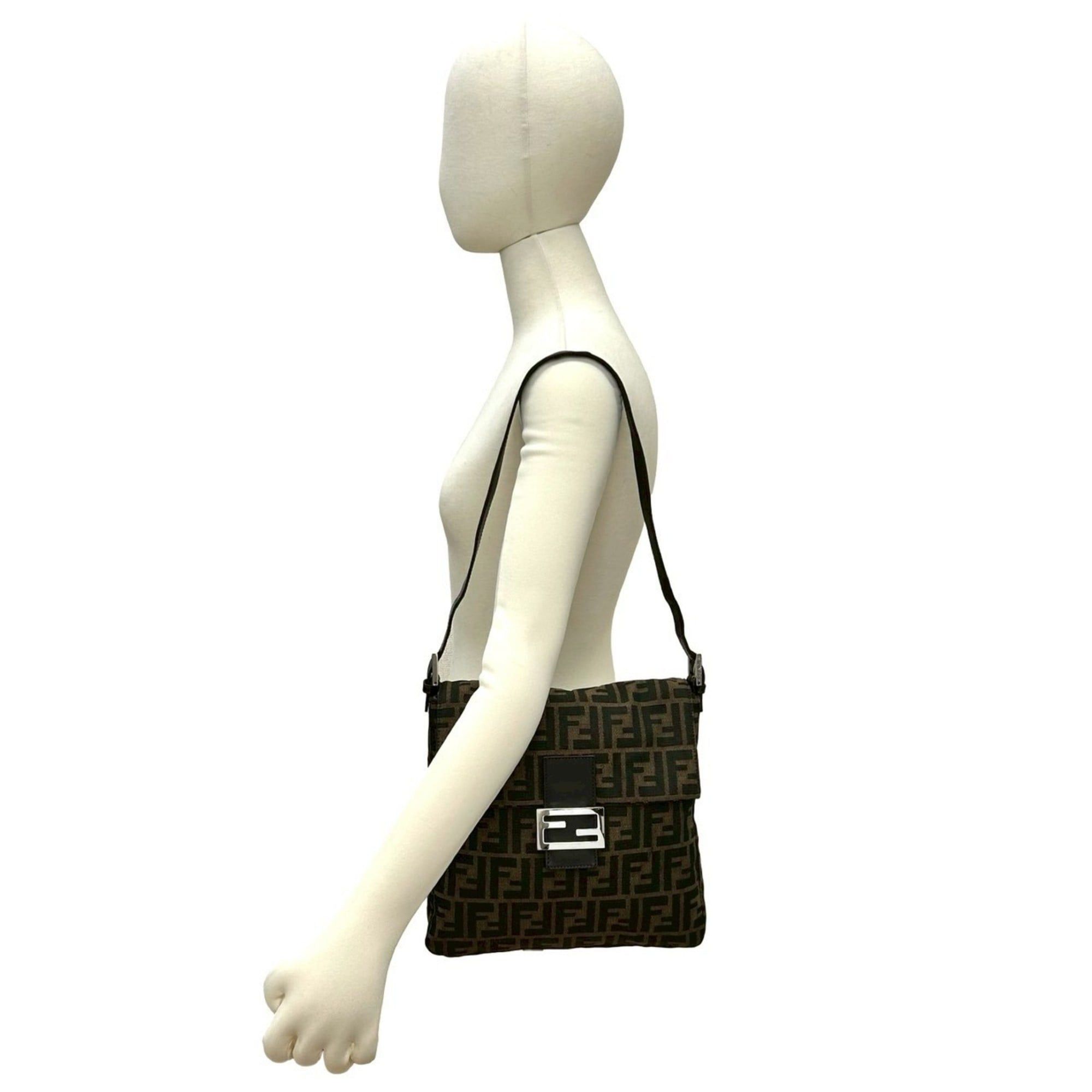 Fendi FENDI Mamma Bucket Zucca FF Logo Canvas and Leather Semi-One Shoulder Bag Handbag Brown 09-10 Size ONE SIZE - 2 Thumbnail