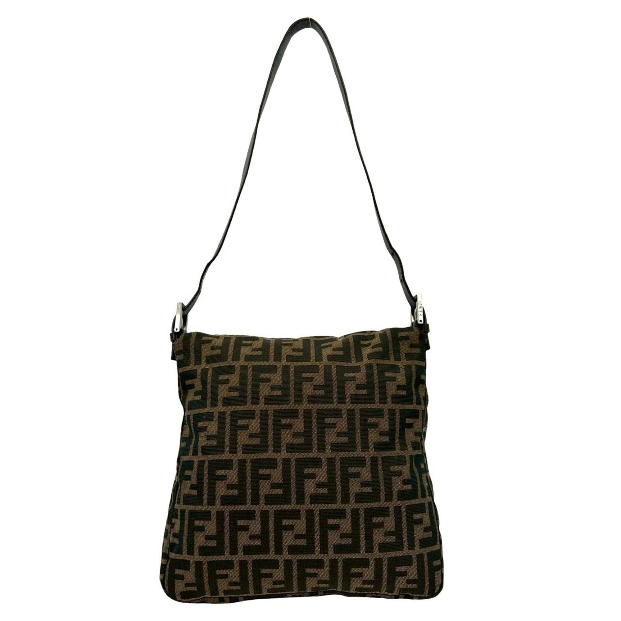 Fendi FENDI Mamma Bucket Zucca FF Logo Canvas and Leather Semi-One Shoulder Bag Handbag Brown 09-10 Size ONE SIZE - 3 Thumbnail