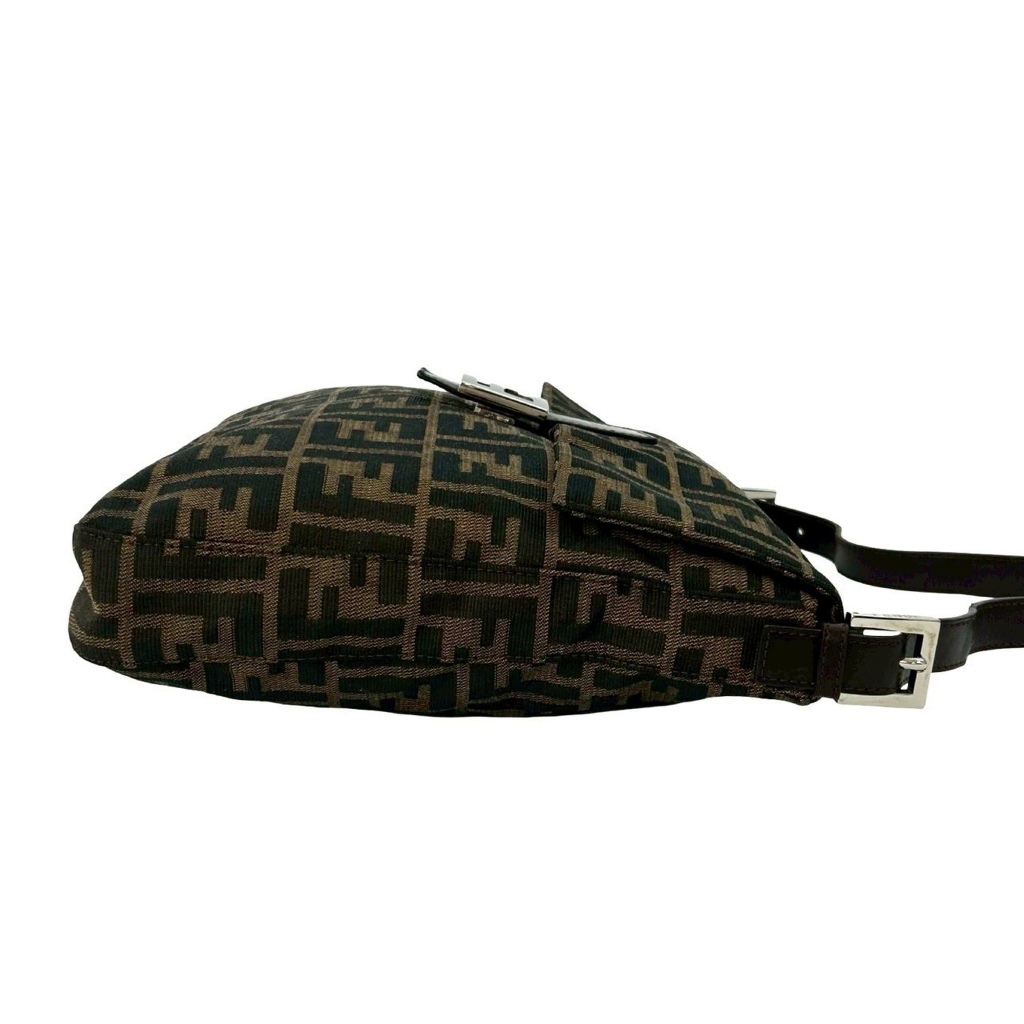 Fendi FENDI Mamma Bucket Zucca FF Logo Canvas and Leather Semi-One Shoulder Bag Handbag Brown 09-10 Size ONE SIZE - 6 Thumbnail