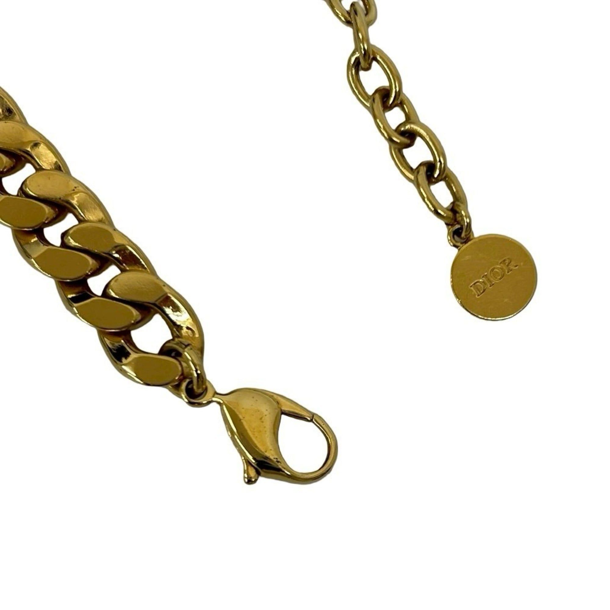 Dior Christian Dior Danseuse Etoile Bracelet with CD Logo and GP Chain in Gold (07045) Size ONE SIZE - 3 Thumbnail