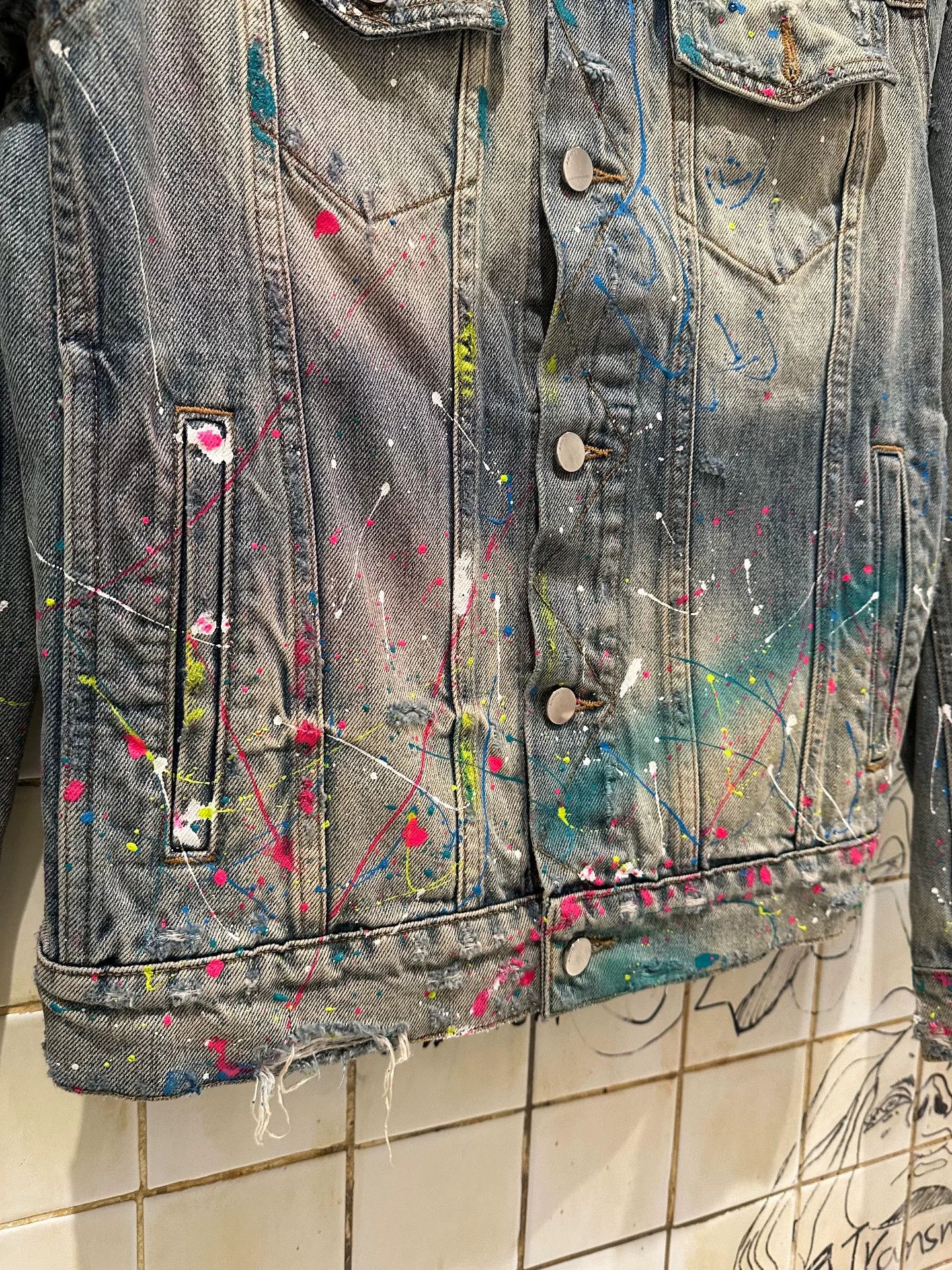 Amiri AMIRI Colorful Painted Denim Jacket Size S / US 4 / IT 40 - 5 Thumbnail