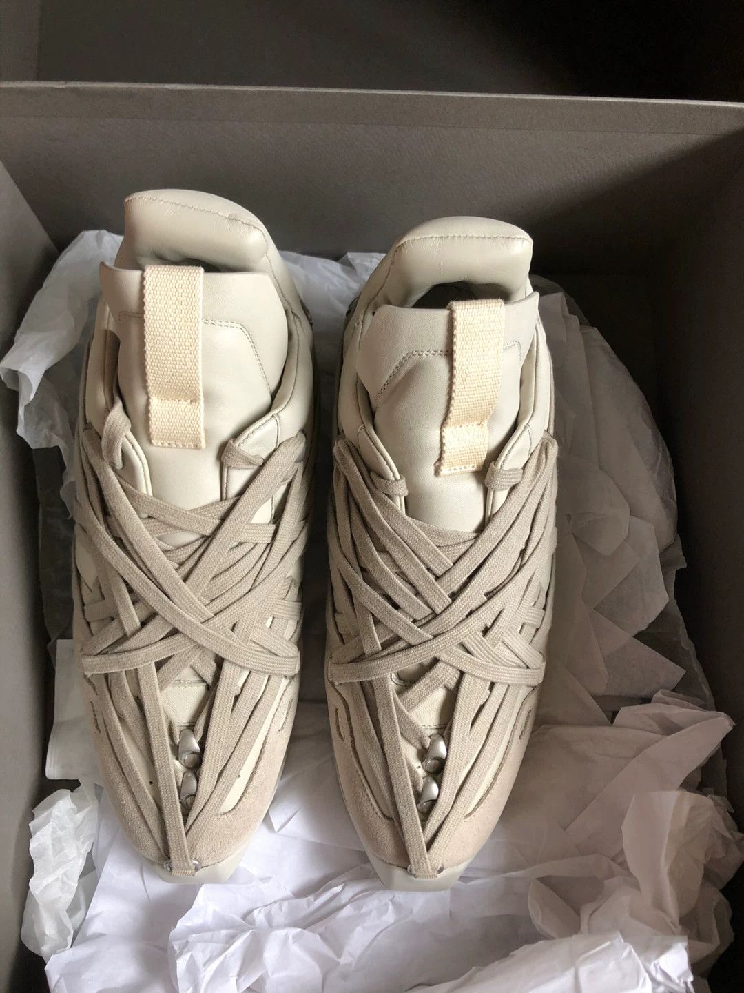 Rick Owens Rick Owens Beige Low Top Sneakers Size US 7 / EU 40 - 3 Thumbnail