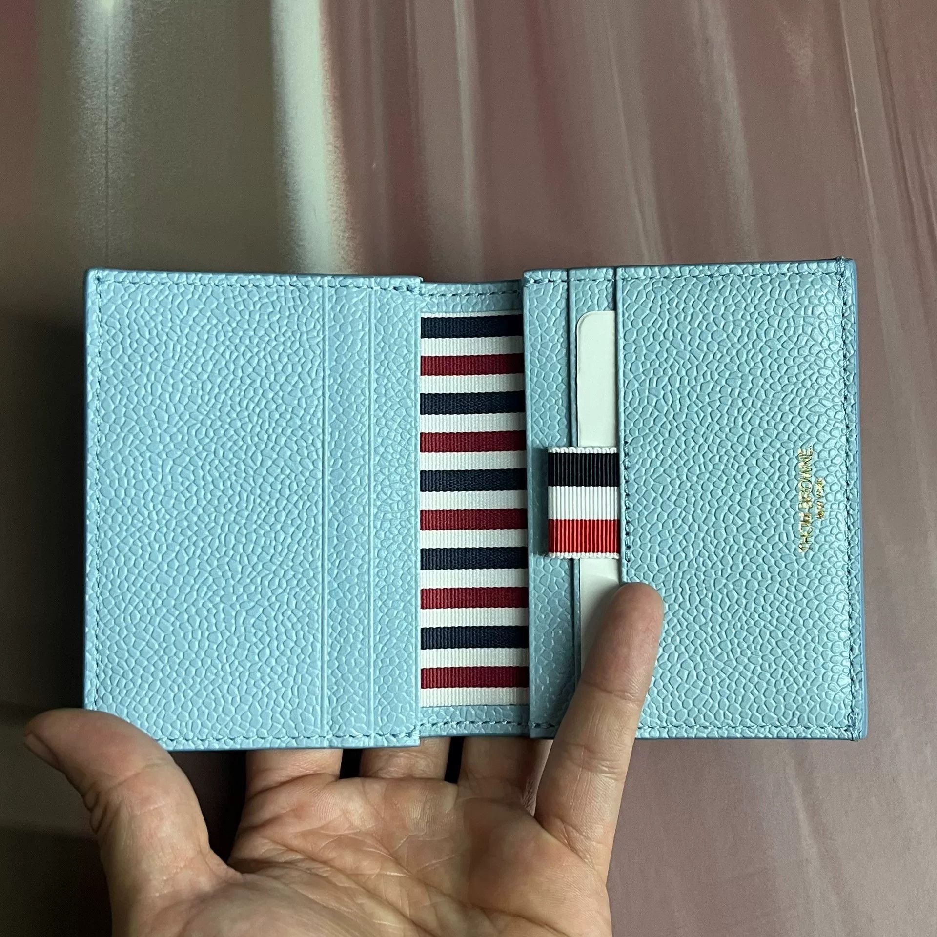 Thom Browne Thombrowne Light Blue Leather Wallet Size ONE SIZE - 3 Thumbnail