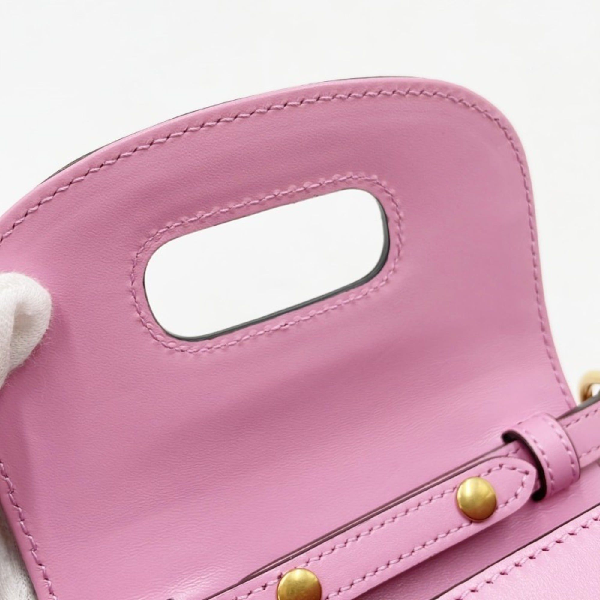 Gucci GUCCI Bamboo Line Handbag 702106 Pink Calfskin Women's 3-Way Size ONE SIZE - 9 Thumbnail